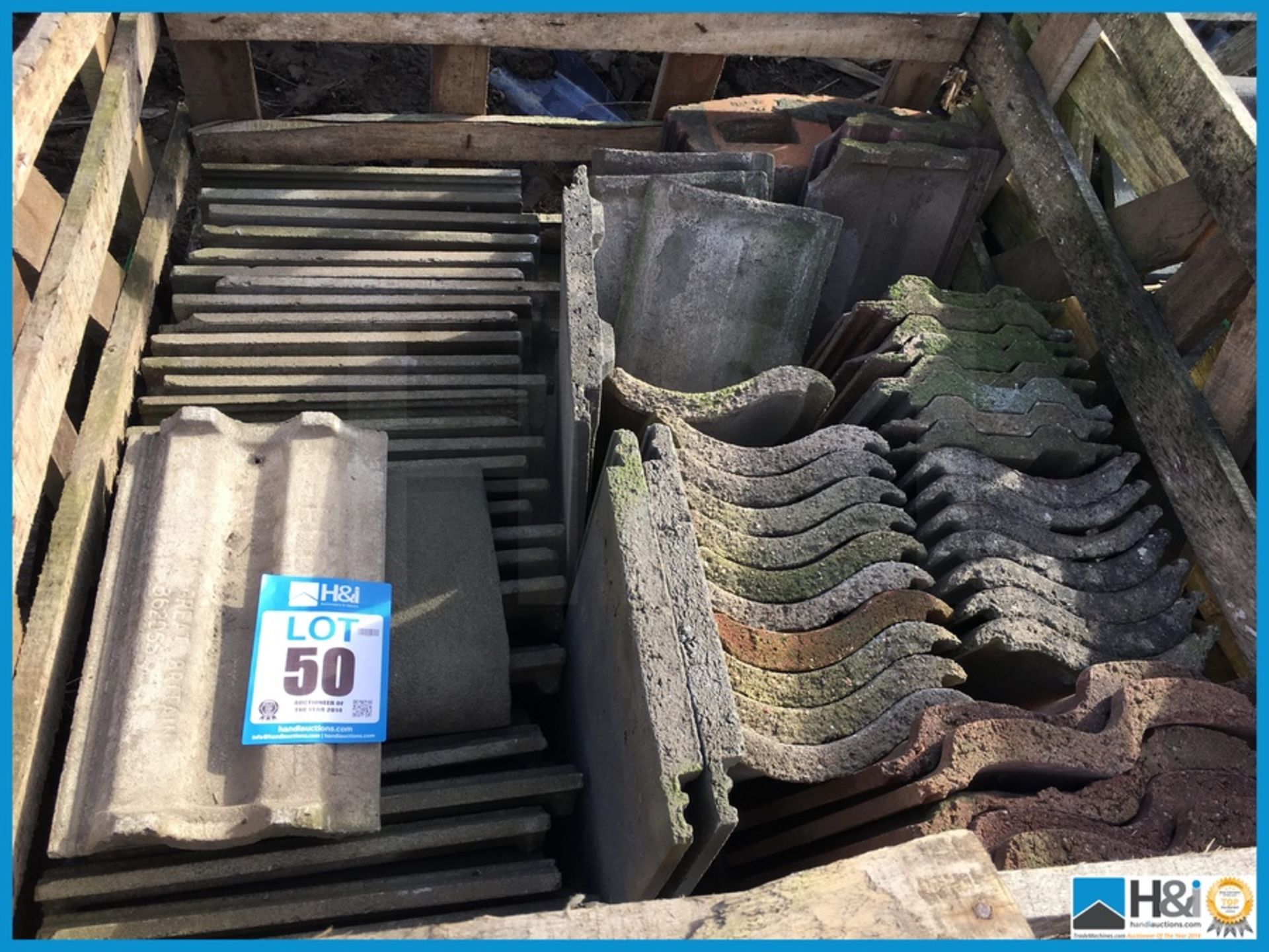 Pallet of reclaimed roofing materials. Appraisal: Viewing Essential Serial No: NA Location: