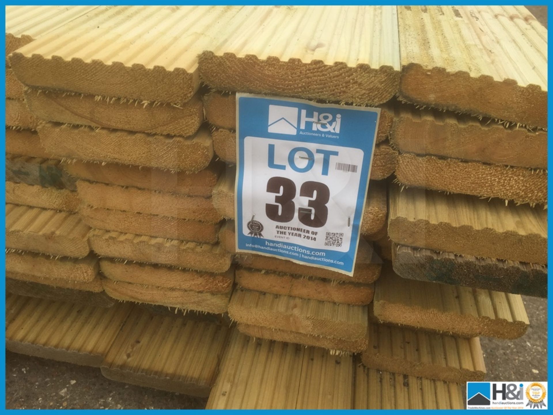Approx 84 no. DECKING BOARDS. Size: 32X150. Length: 1800mm Appraisal: Viewing Essential Serial No: