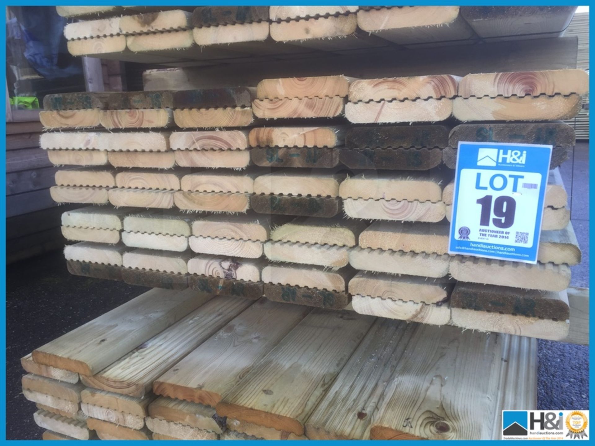 Approx 60 no. DECKING BOARDS. Size: 32x150. Length: 2072mm Appraisal: Viewing Essential Serial No: