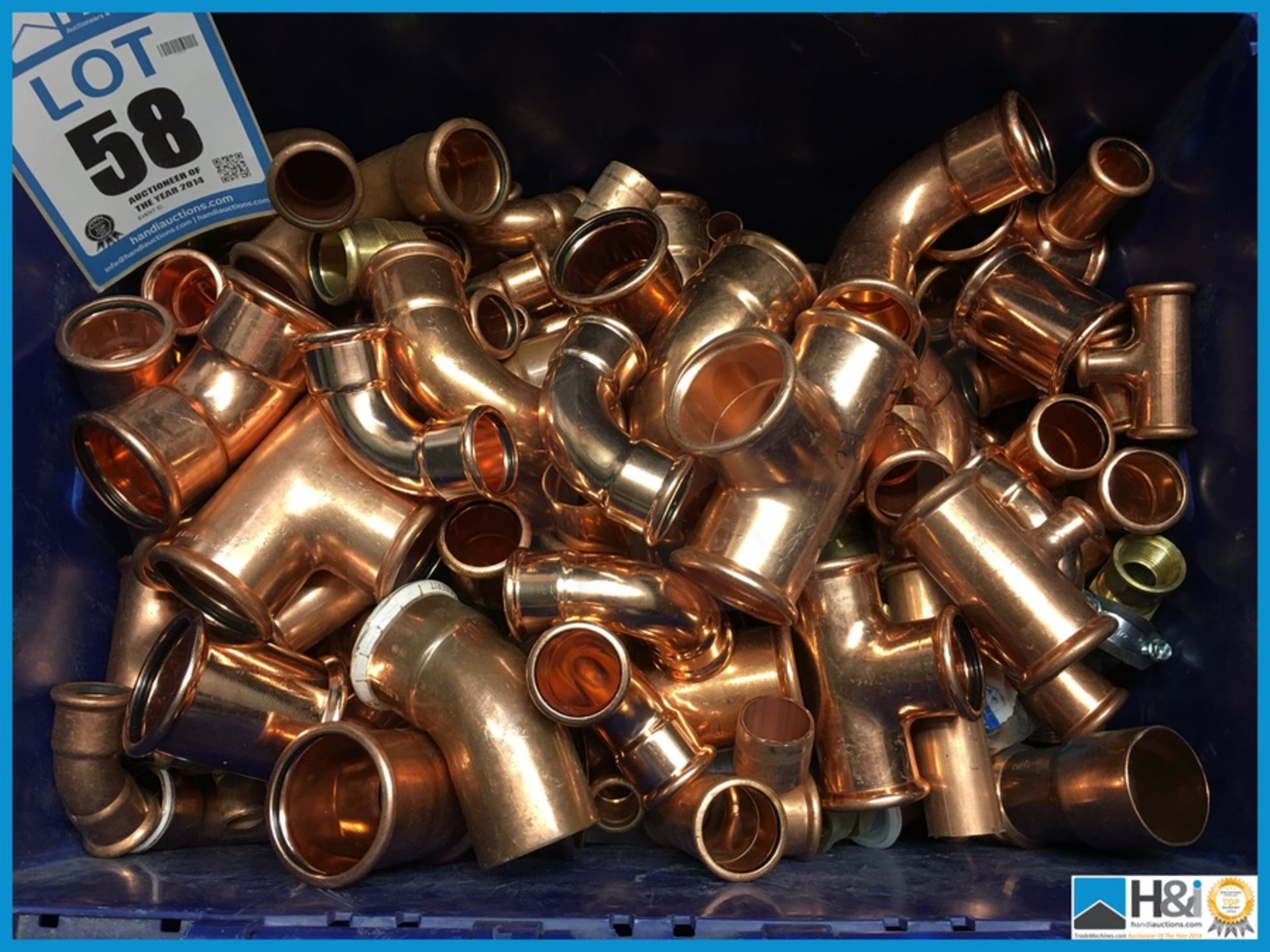 Job lot of assorted unused large copper fittings Appraisal: Viewing Essential Serial No: NA