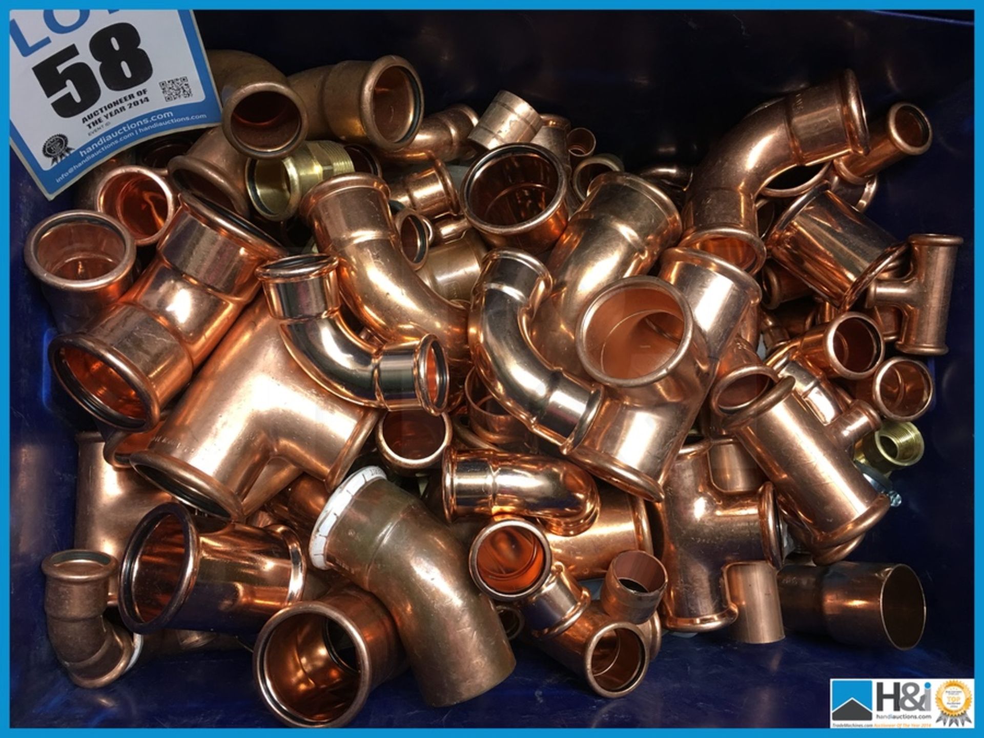 Job lot of assorted unused large copper fittings Appraisal: Viewing Essential Serial No: NA - Image 2 of 2