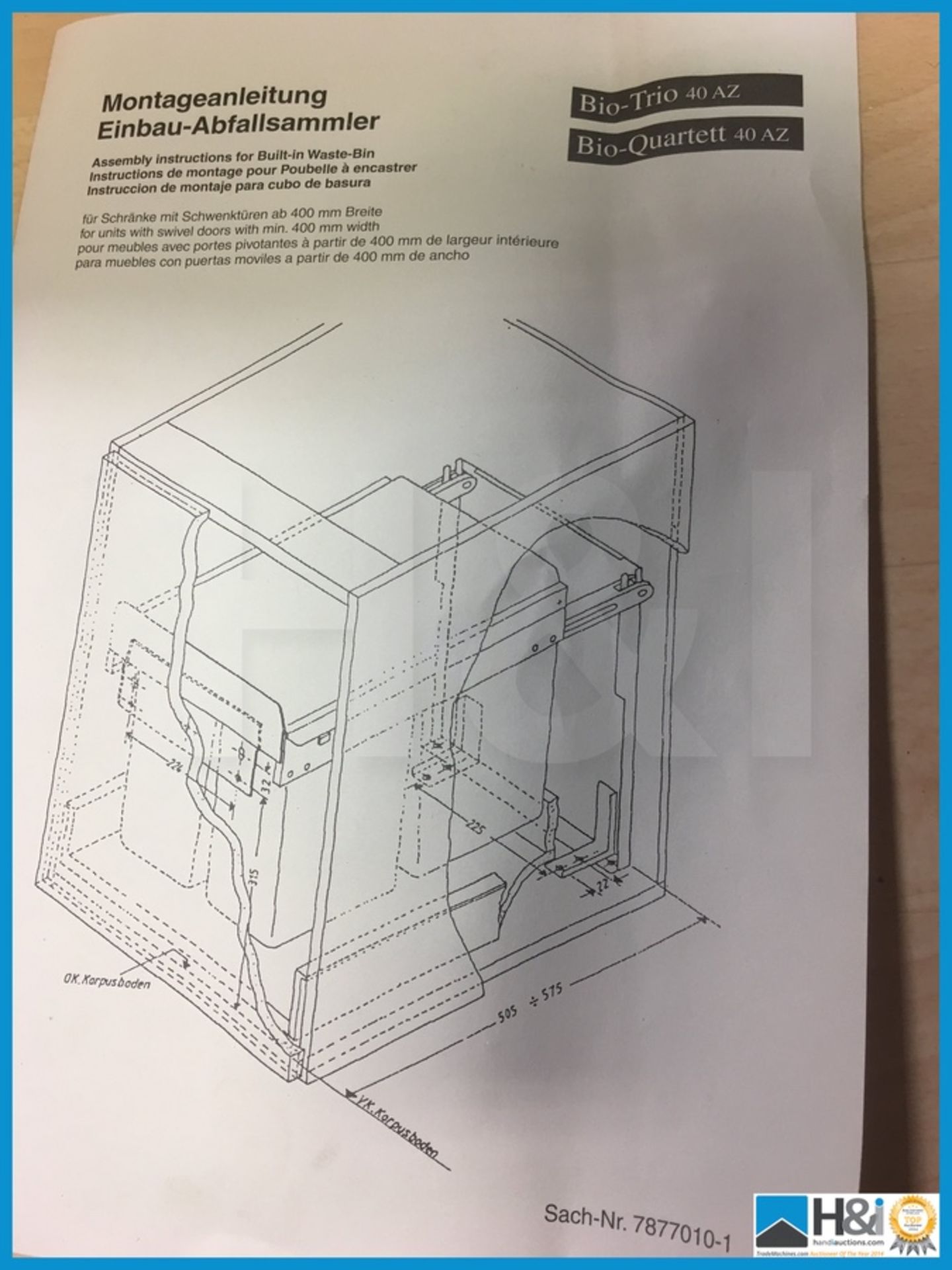 Pull out kitchen multi container waste system. New and unused Appraisal: Viewing Essential Serial - Image 2 of 2