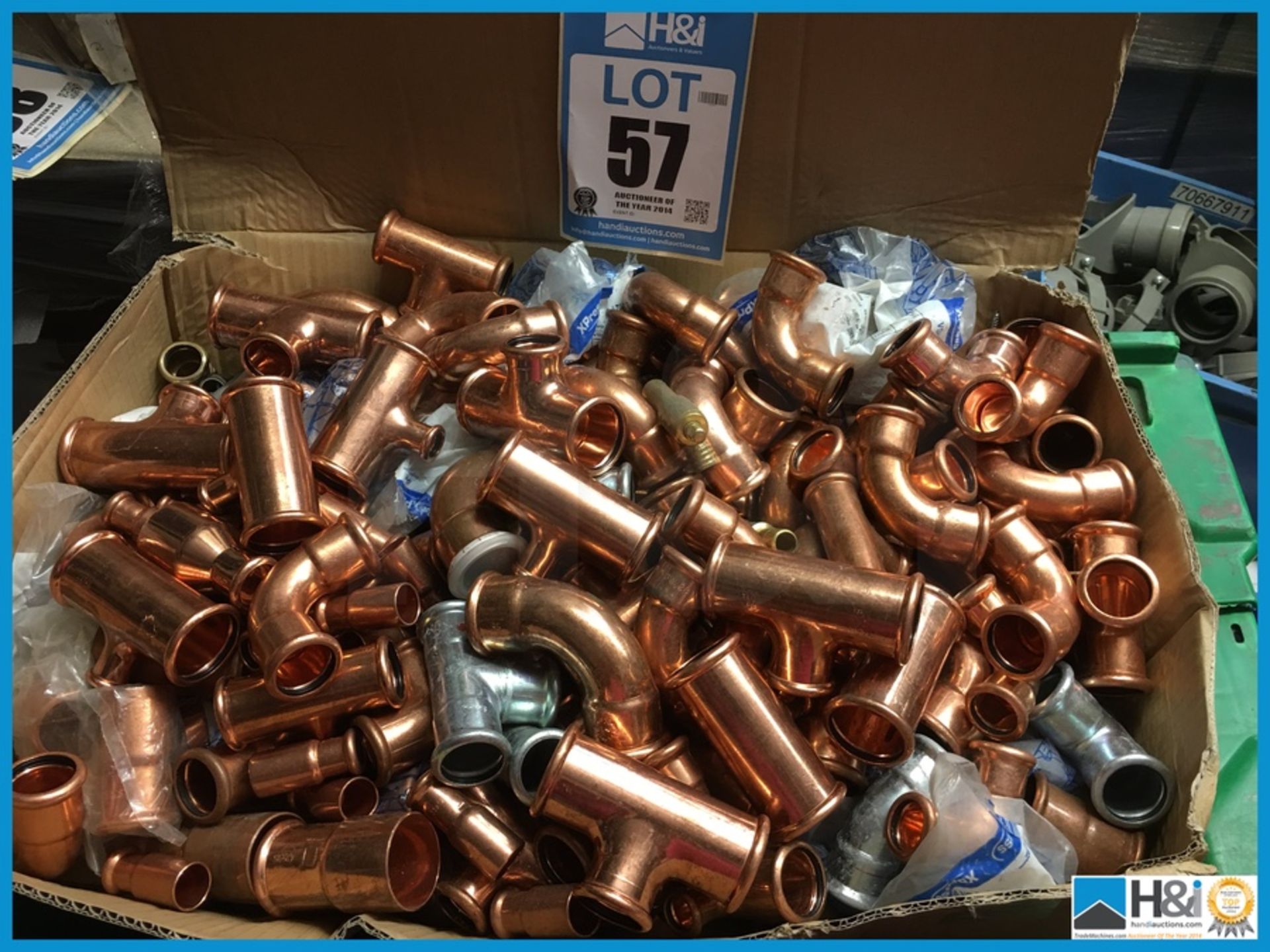 Job lot of assorted unused copper fittings Appraisal: Viewing Essential Serial No: NA Location: