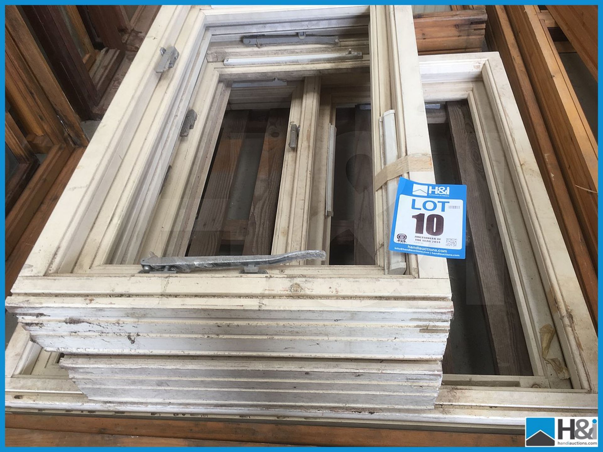 Selection of various unused wood, unglazed casement windows. Dusty appearance due to storage - Image 2 of 3