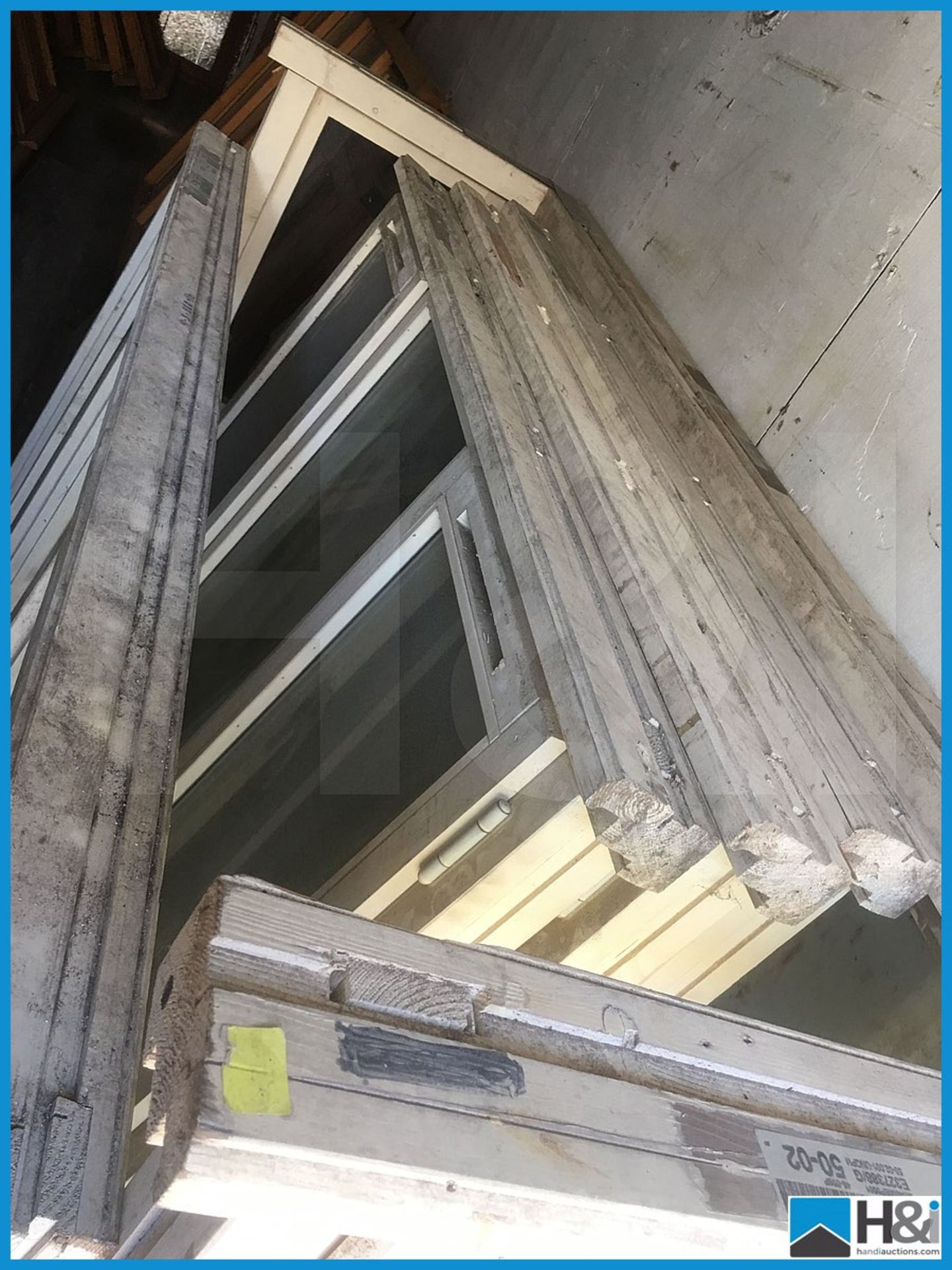 Huge quantity of unused wooden, glazed and unglazed window frames. Dusty appearance due to storage - Image 10 of 10