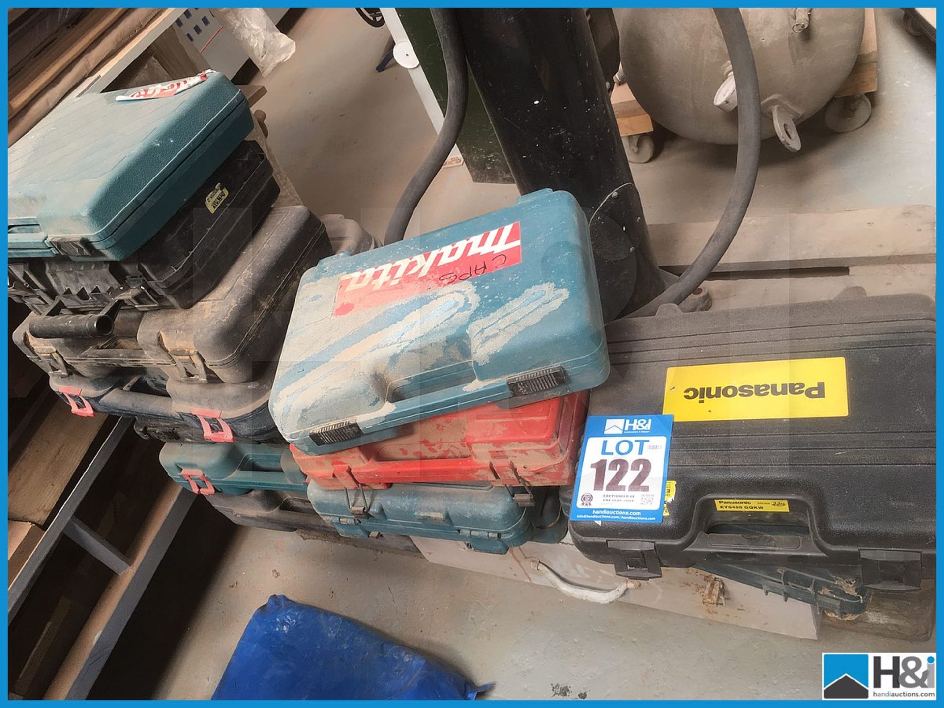 Quantity of empty power tool boxes Appraisal: Viewing Essential Serial No: NA Location: Capstick