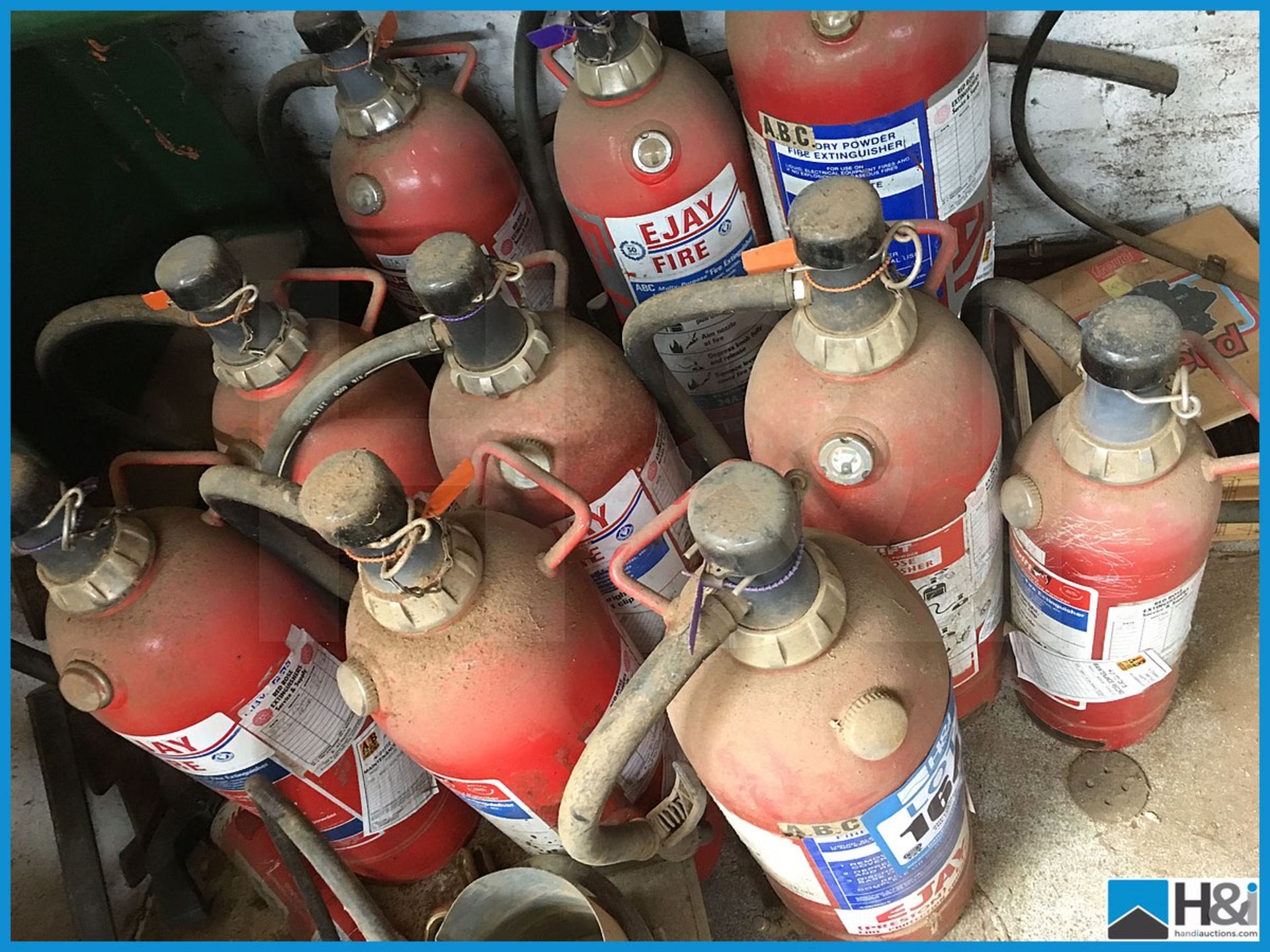 Selection of assorted fire extinguishers. Untested Appraisal: Viewing Essential Serial No: NA - Image 2 of 2