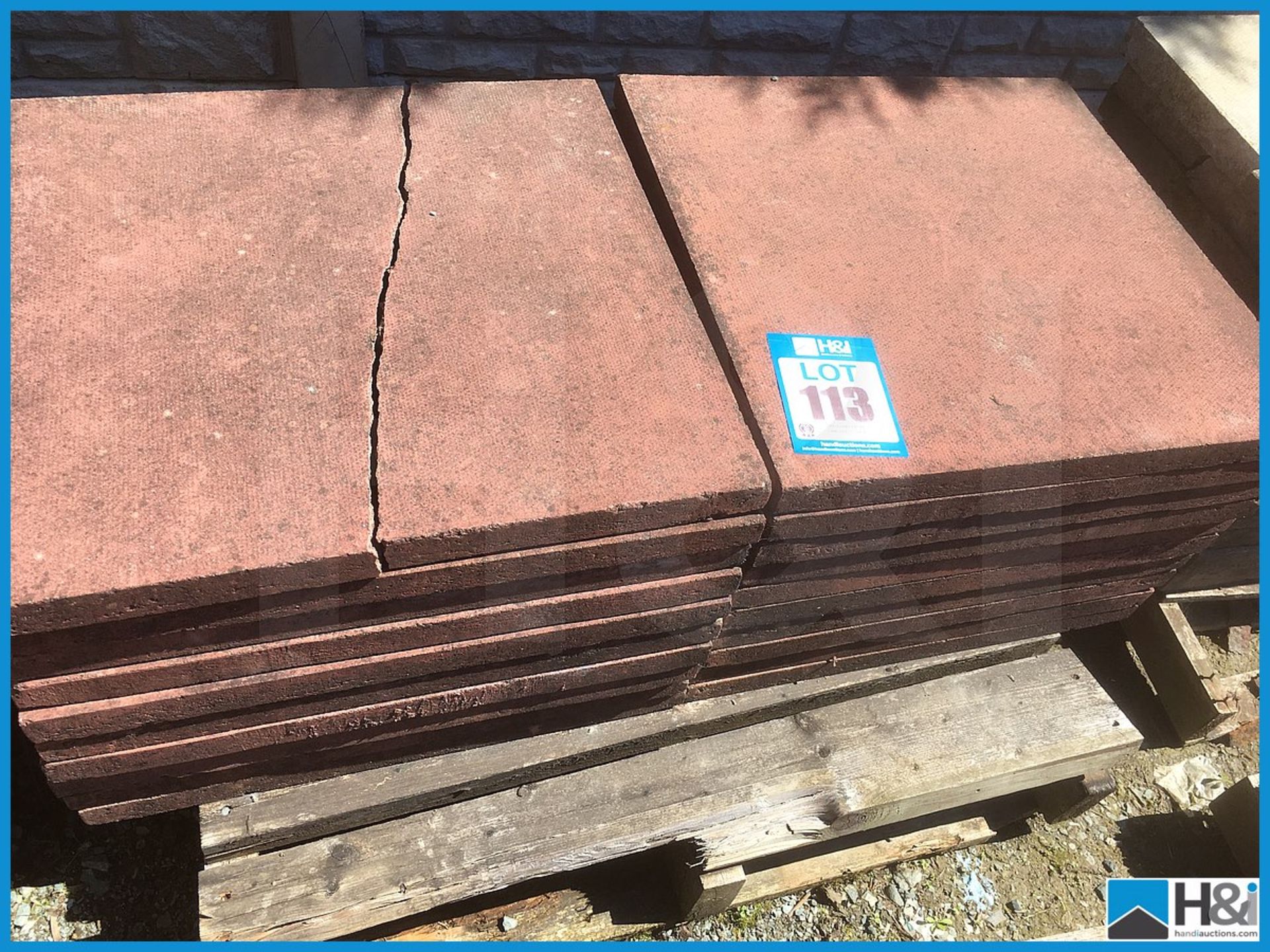 Approx 20 off red stone paving slabs Appraisal: Viewing Essential Serial No: NA Location: Capstick