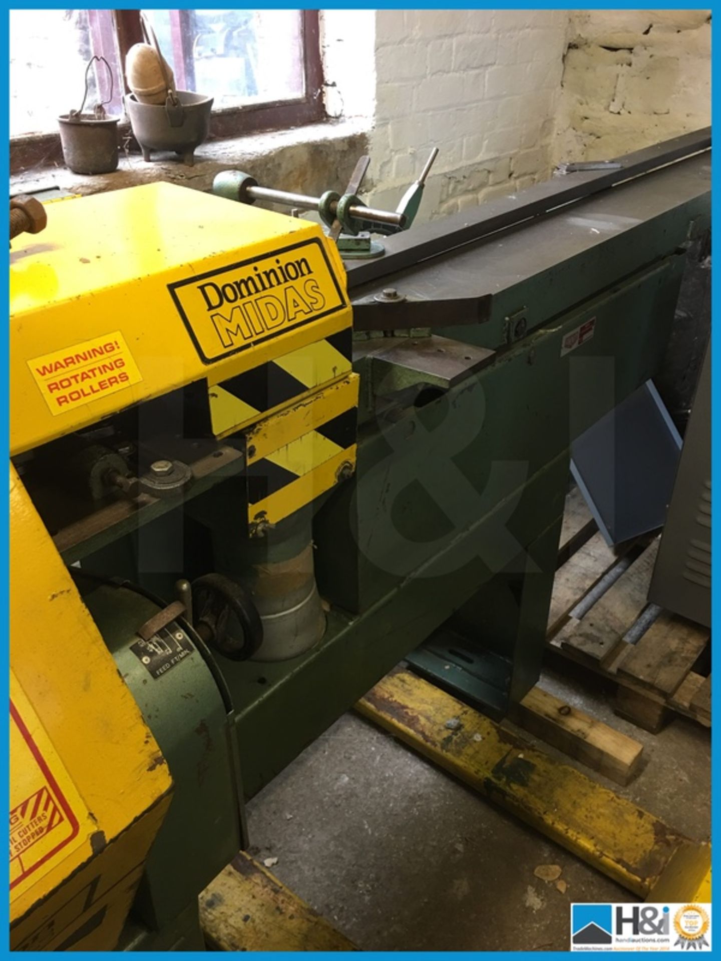 Dominion Midas 4 sided planer with pre straightening table 6" x 4" capacity Appraisal: Viewing - Image 3 of 5