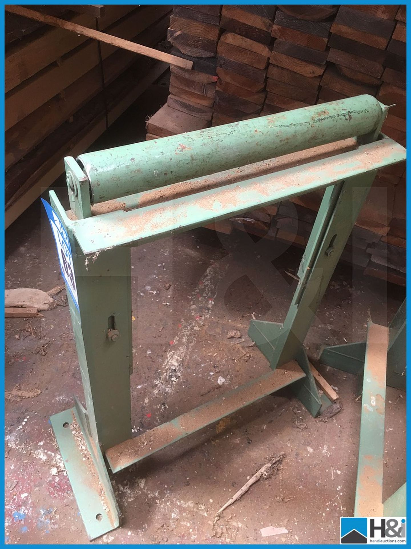 2 off free standing heavy duty woodworking machine rollers. Approx 450 wide Appraisal: Viewing - Image 2 of 3