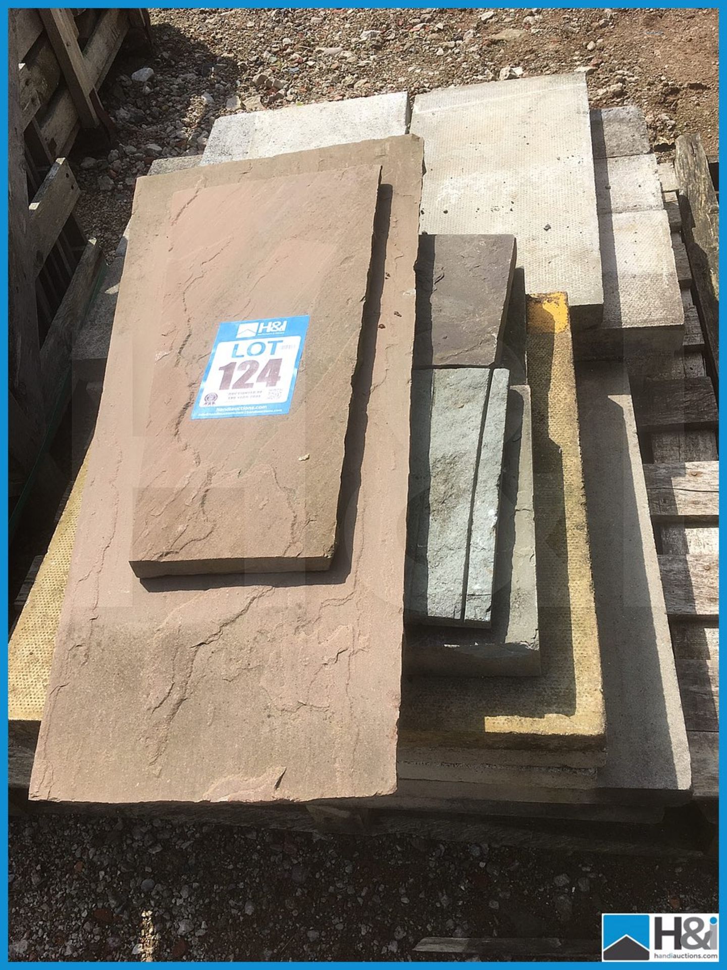 Mixed pallet of various paving flags Appraisal: Viewing Essential Serial No: NA Location: Capstick