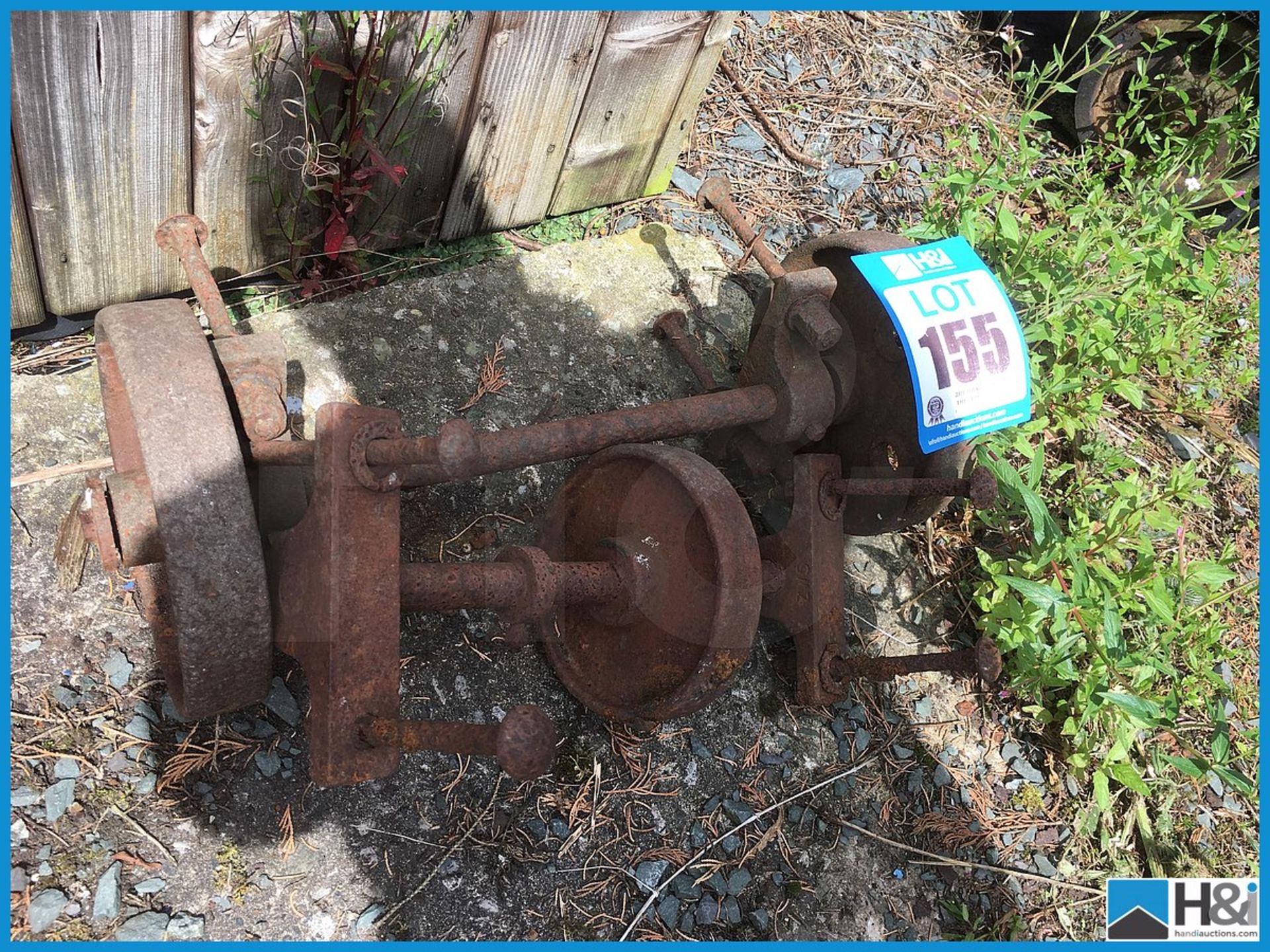 Quantity of vintage metal cart wheels and axles Appraisal: Viewing Essential Serial No: NA Location: - Image 2 of 2