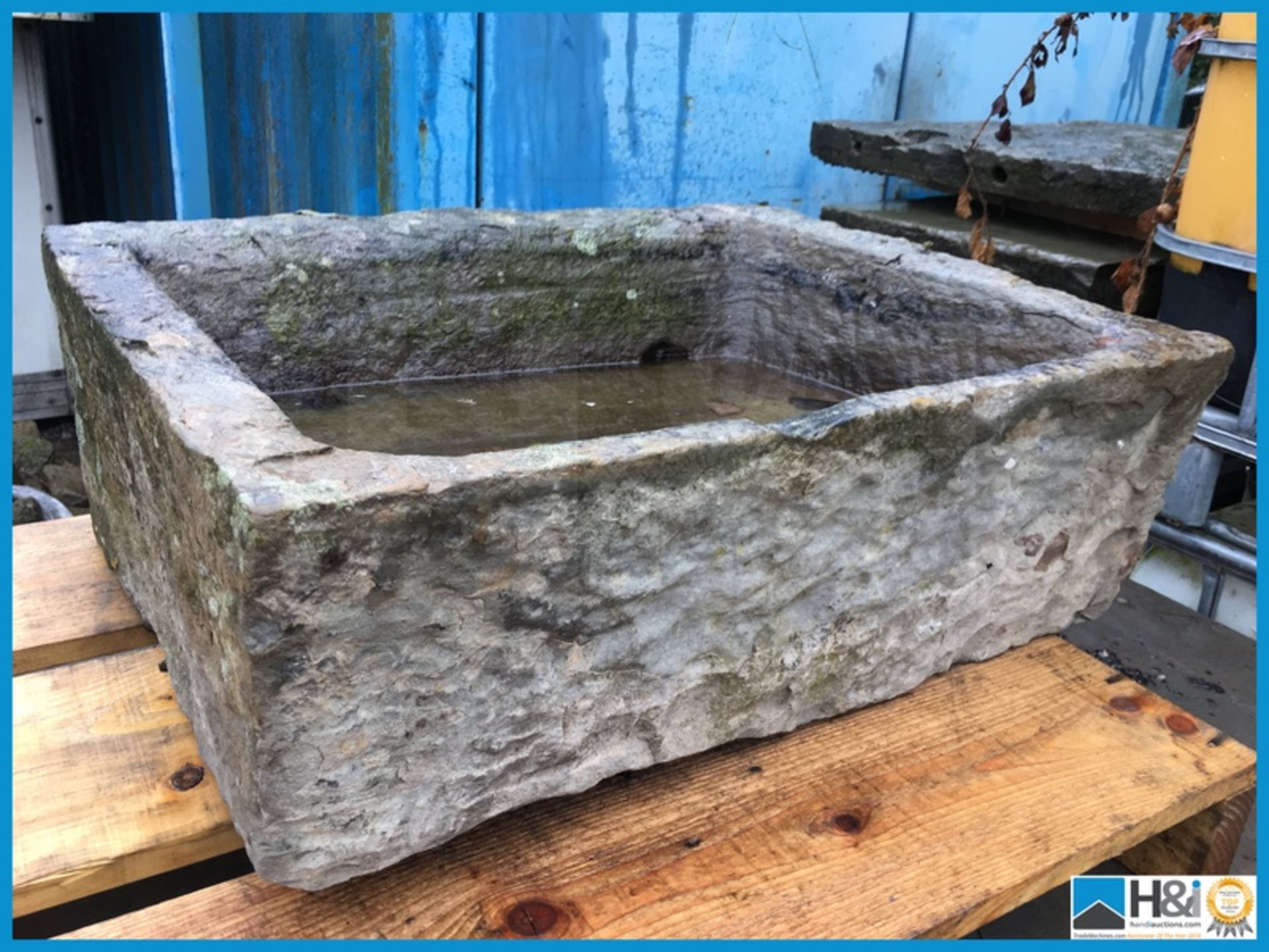 Nice antique stone trough27" x 21" x appx 10" Appraisal: Viewing Essential Serial No: NA Location: - Image 2 of 2
