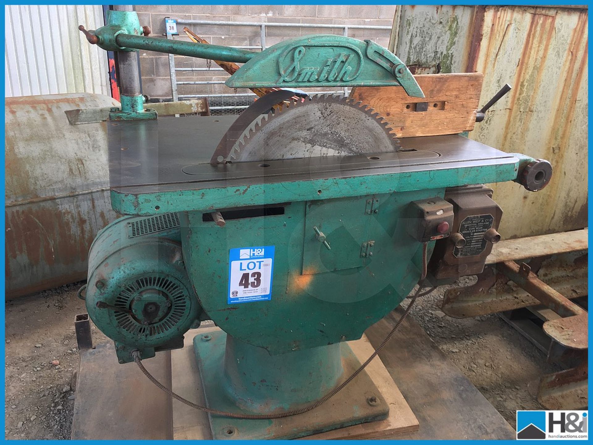 Smith 3 phase turret rip saw Appraisal: Viewing Essential Serial No: NA Location: Capstick Home