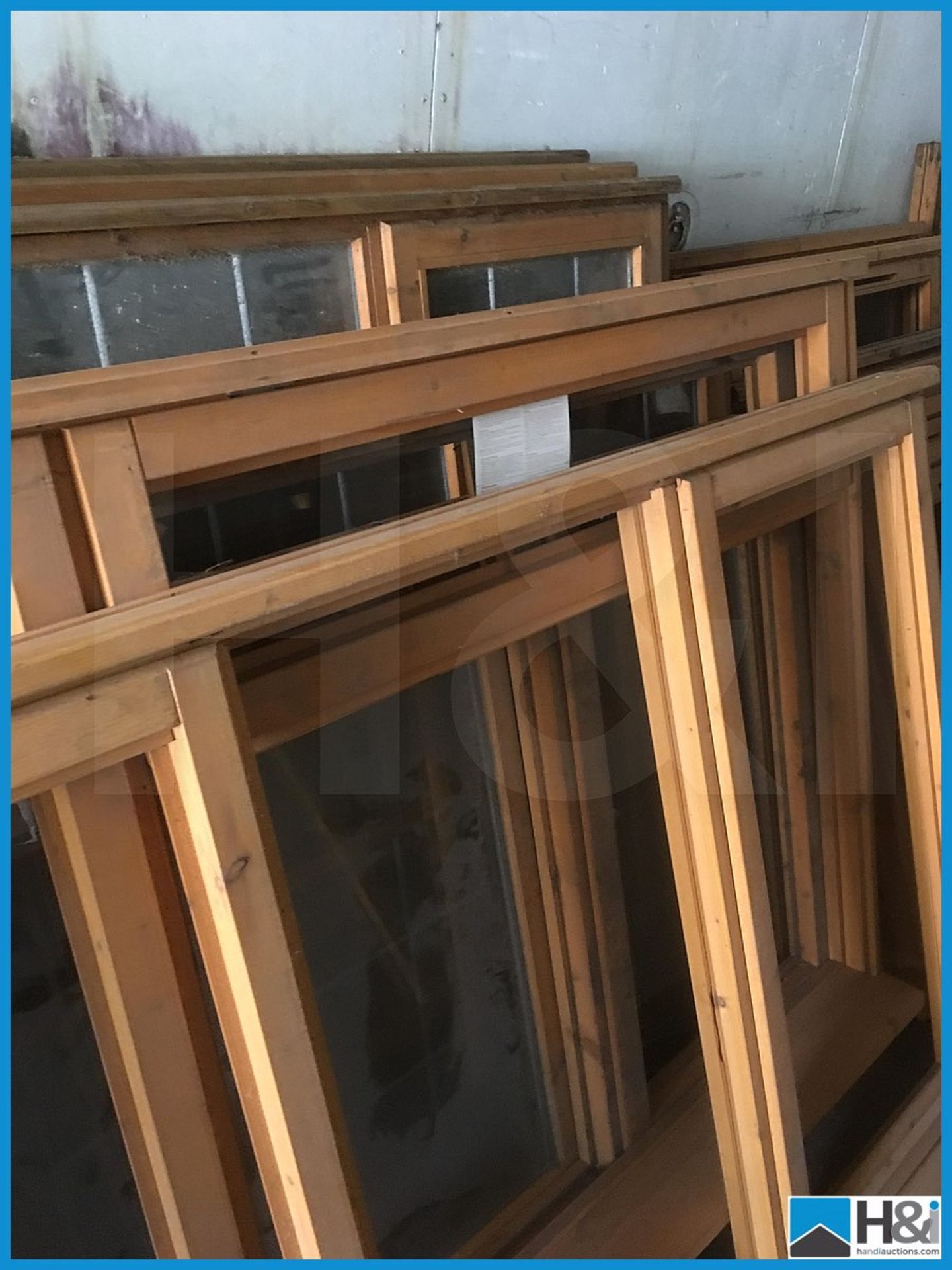 Huge quantity of unused wooden, glazed and unglazed window frames. Dusty appearance due to storage - Image 4 of 10