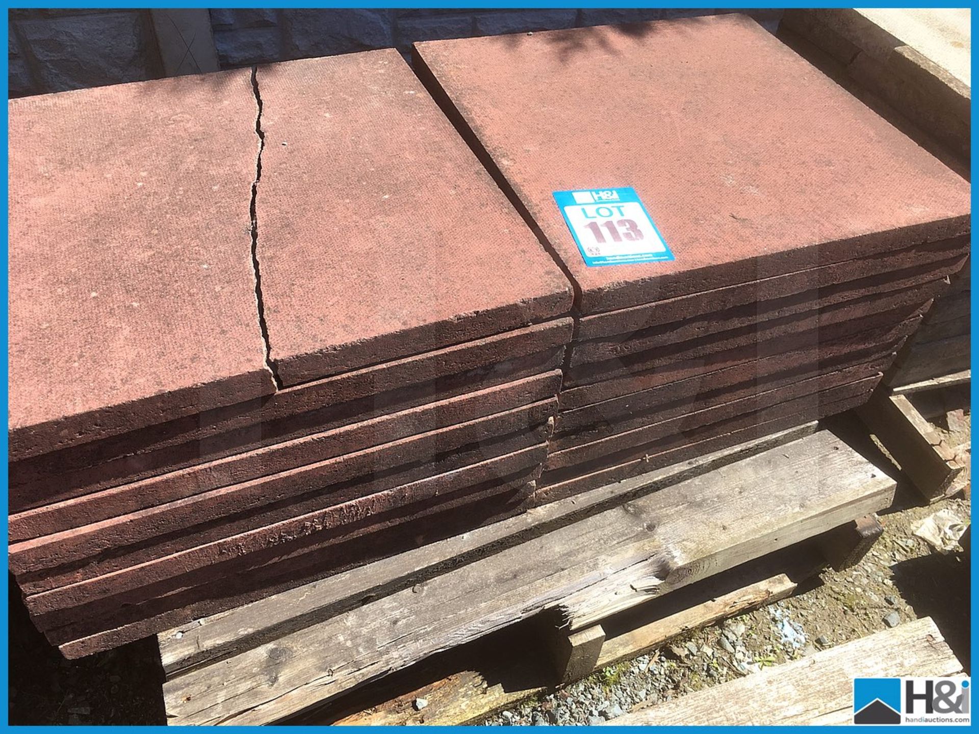 Approx 20 off red stone paving slabs Appraisal: Viewing Essential Serial No: NA Location: Capstick - Image 2 of 2