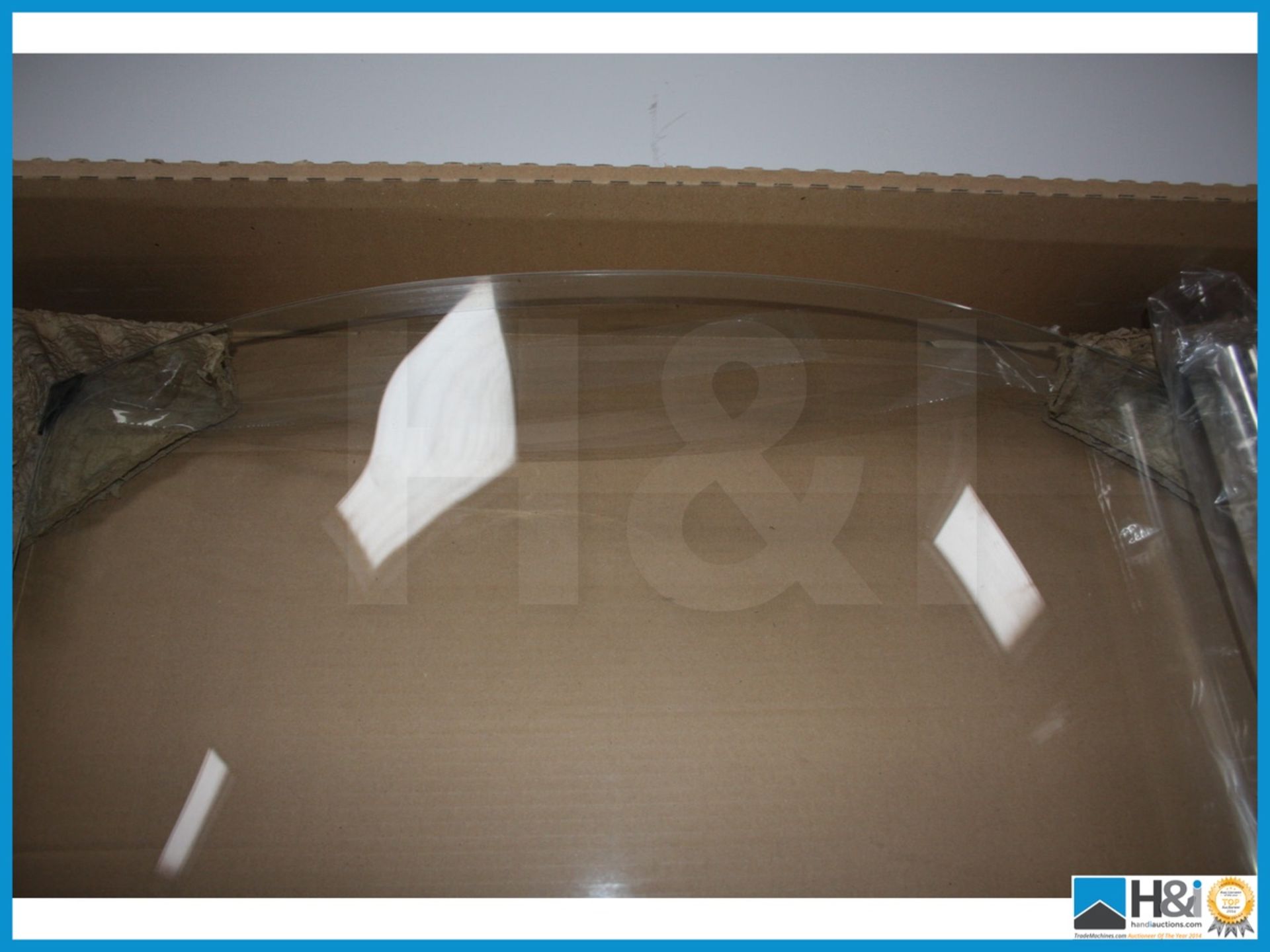 Jacuzzi wave tower walk in panel curved clear glass chrome fittings new boxed 1900 x 800 mm approx . - Image 6 of 8