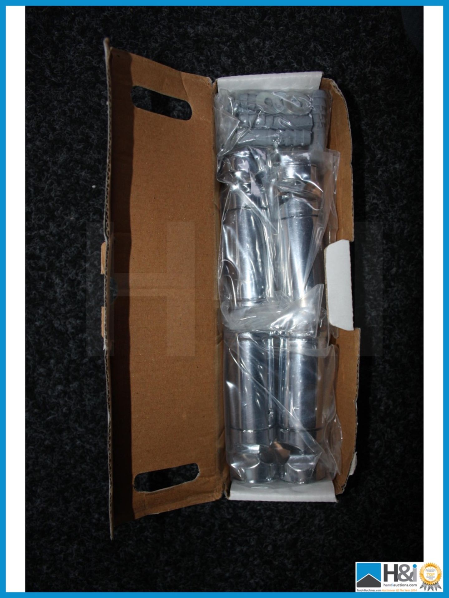 Chrome heated towel rail with fittings unused and boxed 760 x 400 mm. Appraisal: Viewing Essential - Image 3 of 3