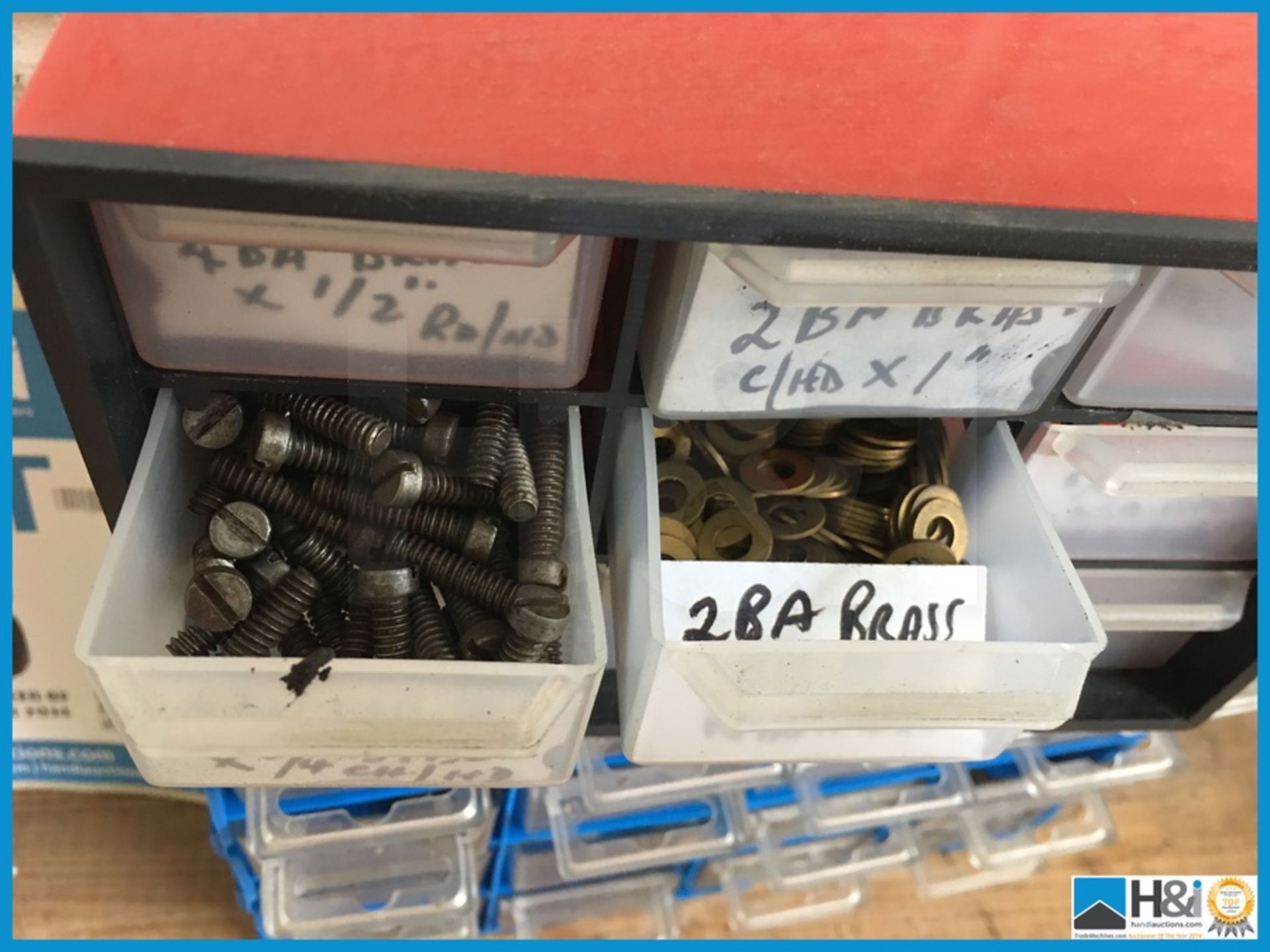 2 x small drawer storage sets containing various brass and steel machine screws this item can be - Image 2 of 3
