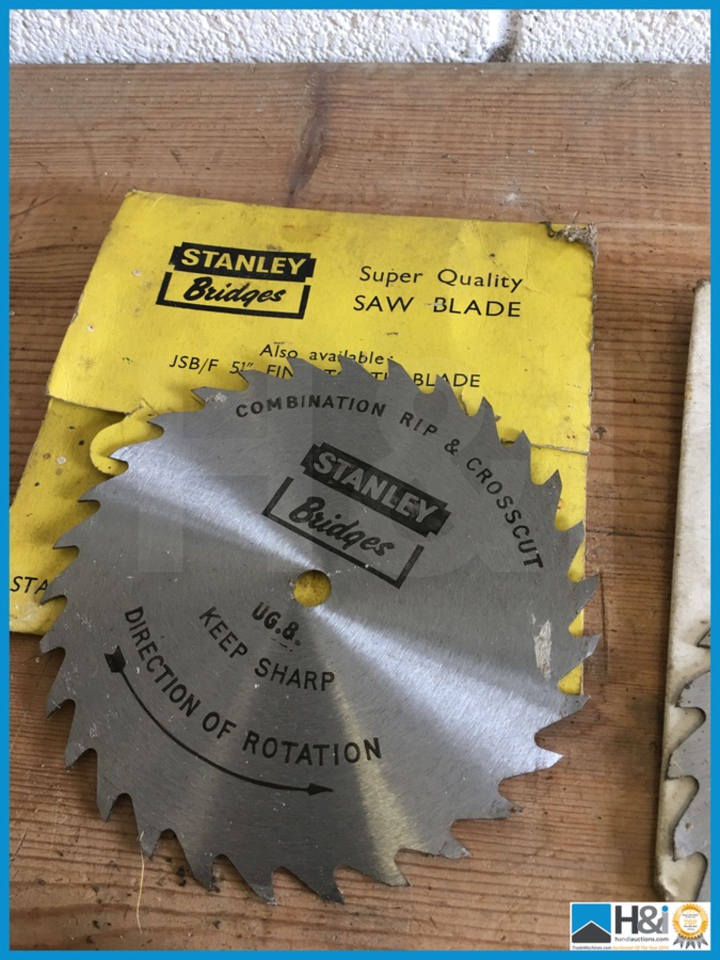 Three vintage saw blades unused. this lot can be shipped for £6.00 plus vat Appraisal: Viewing - Image 2 of 2