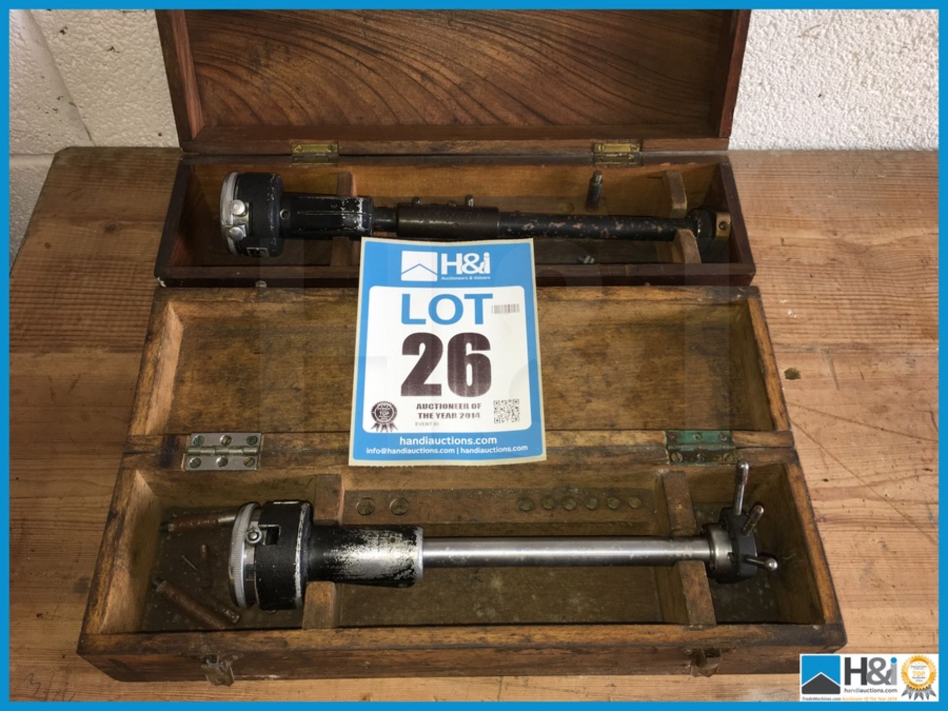 Two vintage bore guages in wooden case's. this lot can be shipped for £12.00 plus vat Appraisal: