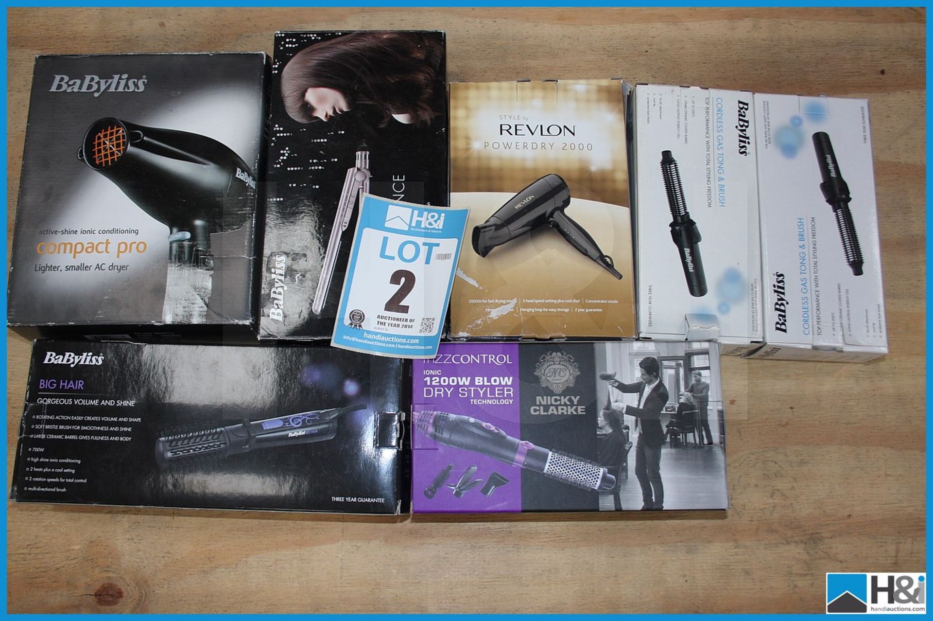 7 off hair care products including Babyliss, Revlon and Nicky Clarke. Untested, raw return