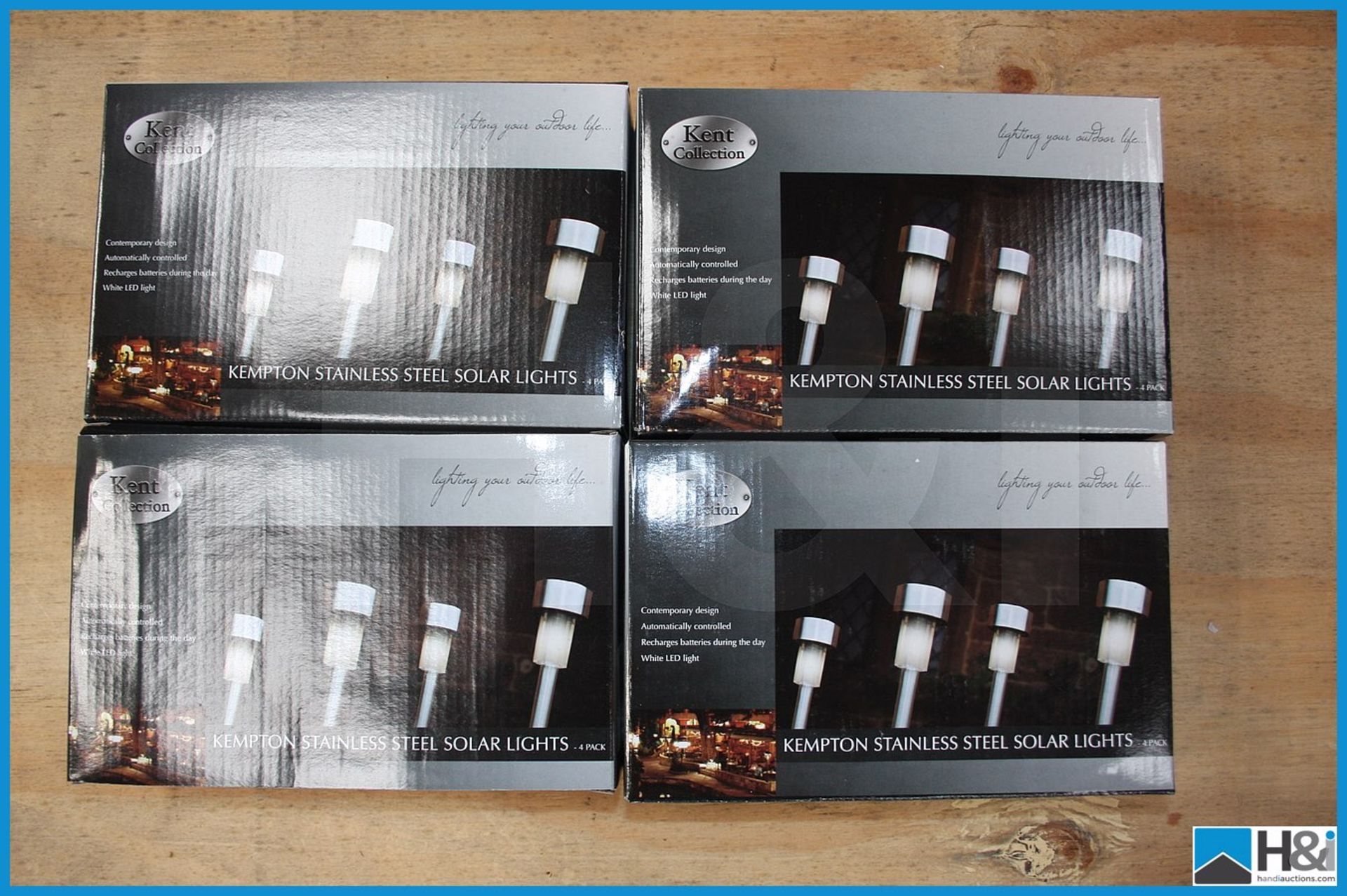 4 off Kempton stainless steel solar lights new and boxed Appraisal: Viewing Essential Serial No: - Image 2 of 4