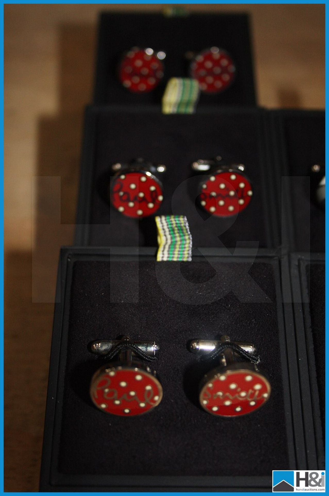 Paul Smith cufflinks 3 styles, 5 in total, unused in boxes Appraisal: Viewing Essential Serial No: - Image 4 of 4