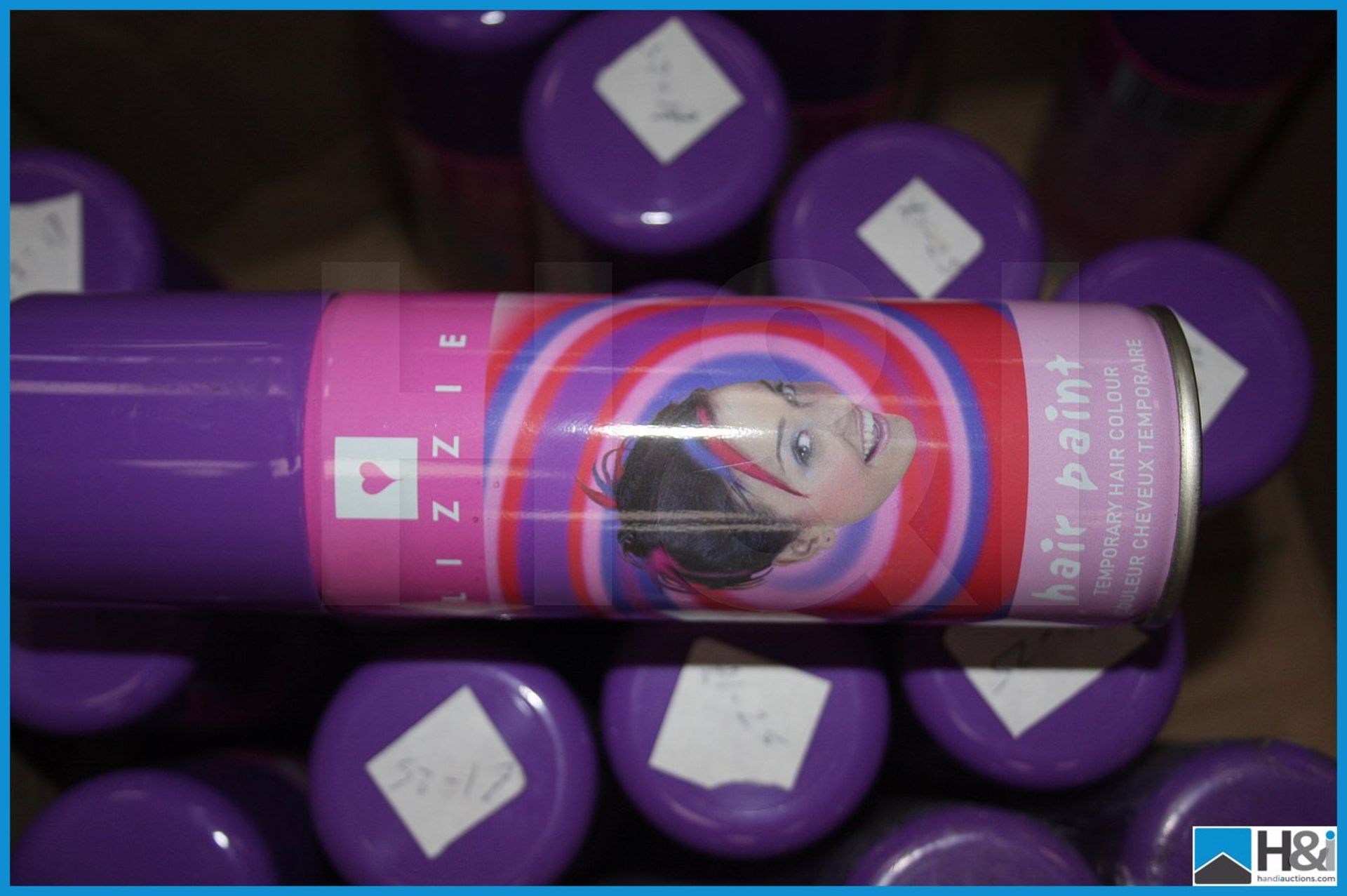 Box of approx 27 off Lizzie purple hair paint Appraisal: Viewing Essential Serial No: NA Location: - Image 2 of 2