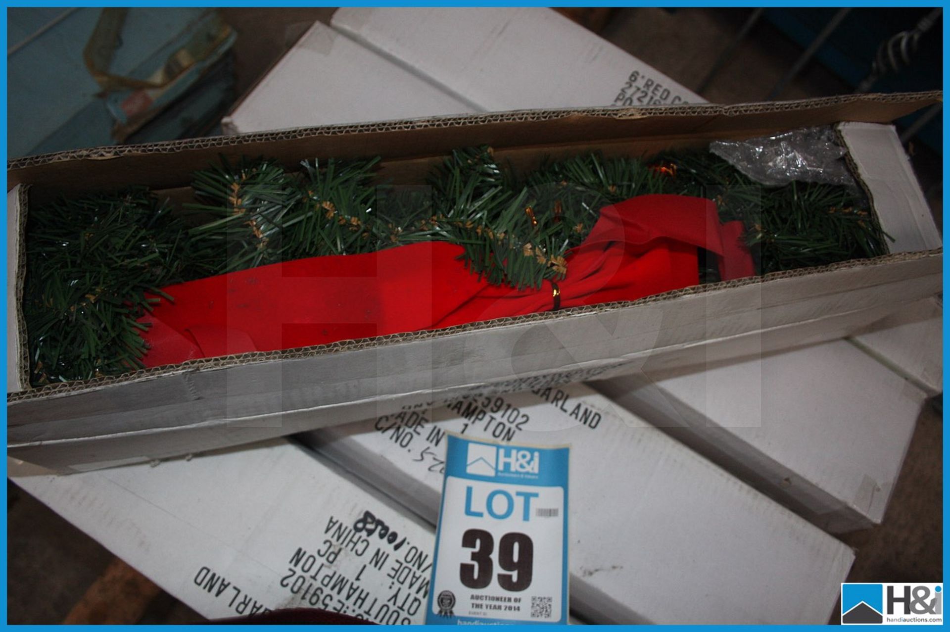 Approx 21 off 6' red cone garlands boxed. Appraisal: Viewing Essential Serial No: NA Location: H& - Image 2 of 2