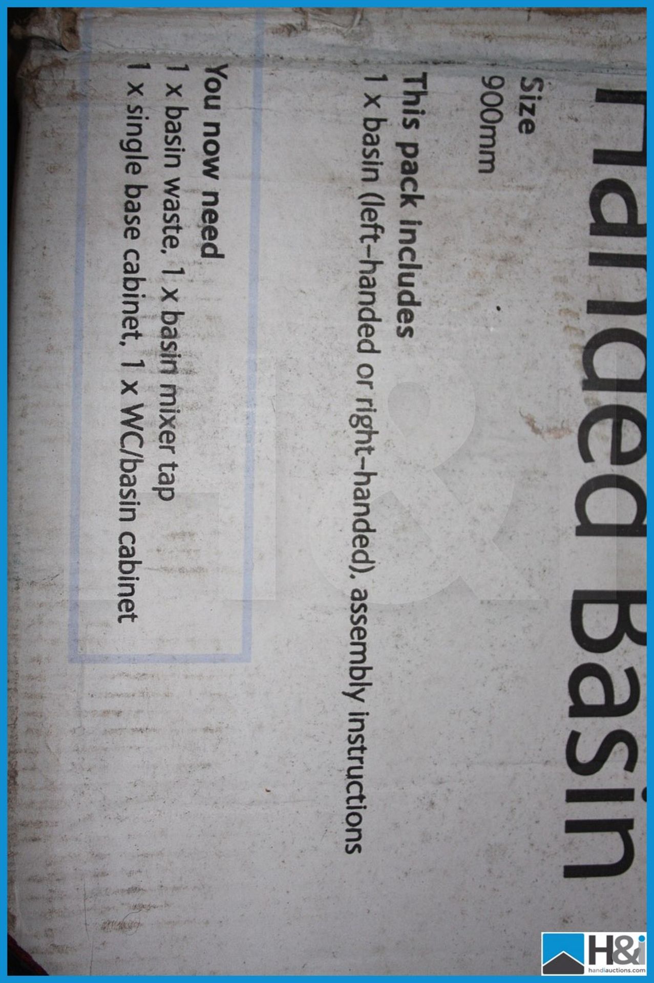 4 off B&Q white handed basins x3 right hand x1 left hand. Appraisal: Viewing Essential Serial No: NA - Image 3 of 3