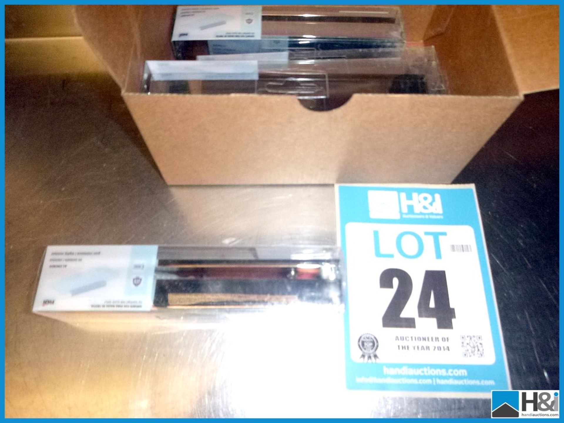 5 OFF PACKS - REI POLISHED CHROME SHELVING BRACKETS, PART NUMBER - R640, UNUSED AND RETAIL
