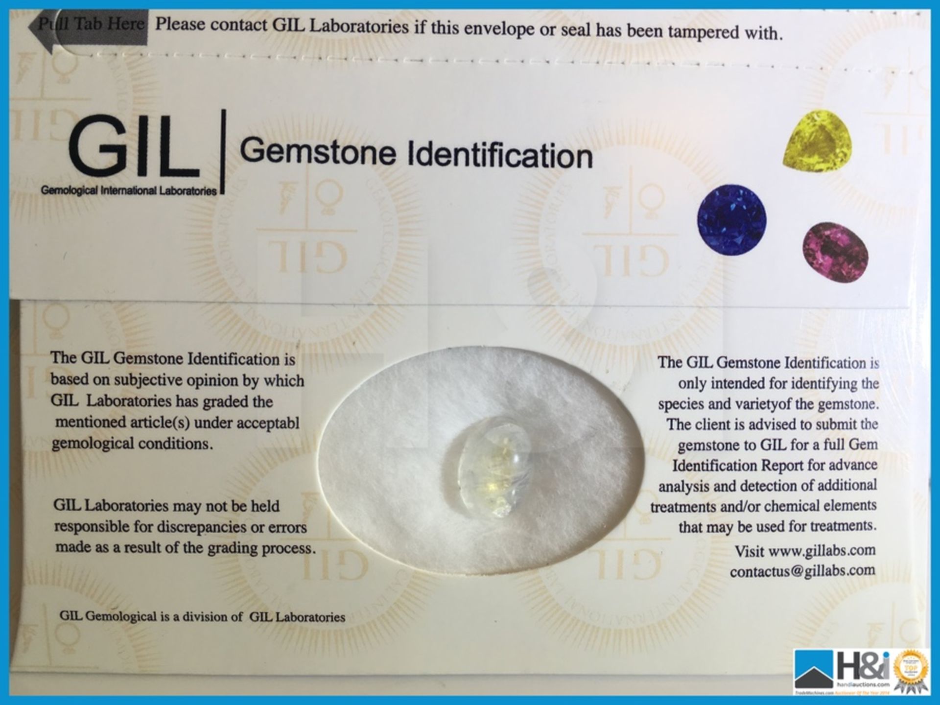 5.79ct Natural Feldspar (Labradorite) Colourless Oval Cabochon with GIL Certificate 14.03x9.98x5. - Bild 3 aus 4