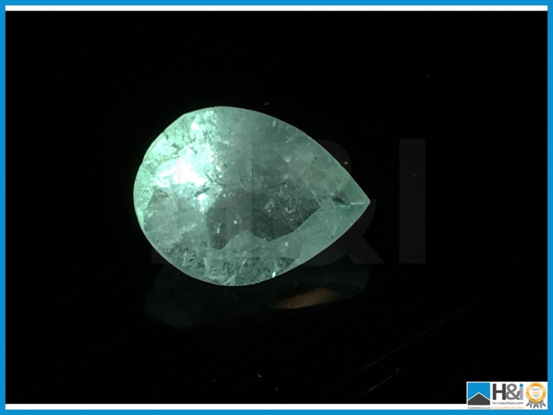 1.93ct Natural Emerald, Pear Fancy Cut in Light Yellowish Green, Transparent with IGI Certificate.