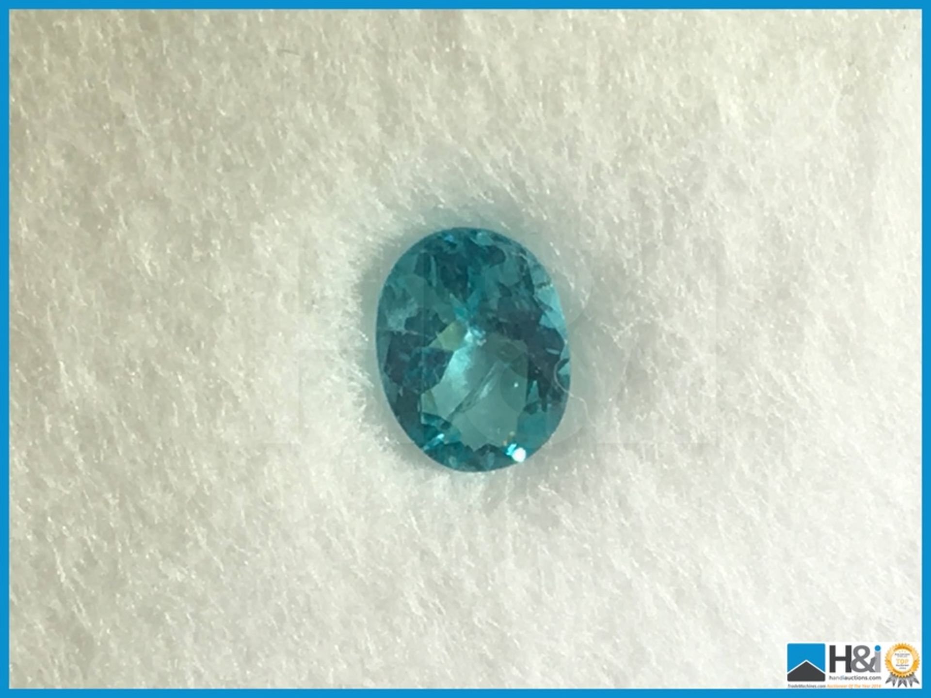 0.51ct Natural Apatite. Oval Facetted Cut in Blue. Transparent with HKD Certificate. Size: 6.23x4.