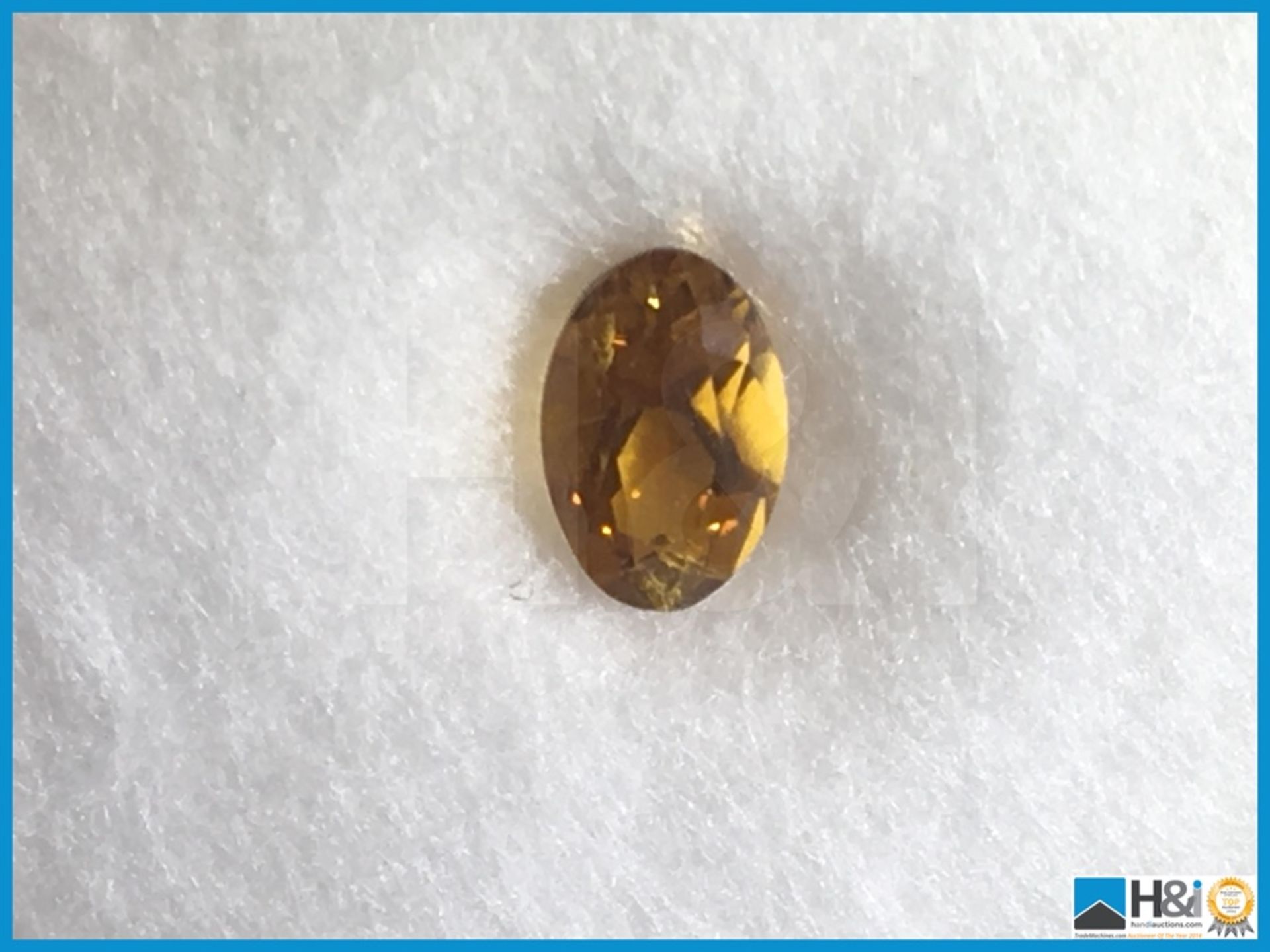 0.48ct Natural Yellow Tourmaline. Oval Facetted Cut. Transparent 5.98x3.98x3.18mm. Certification: