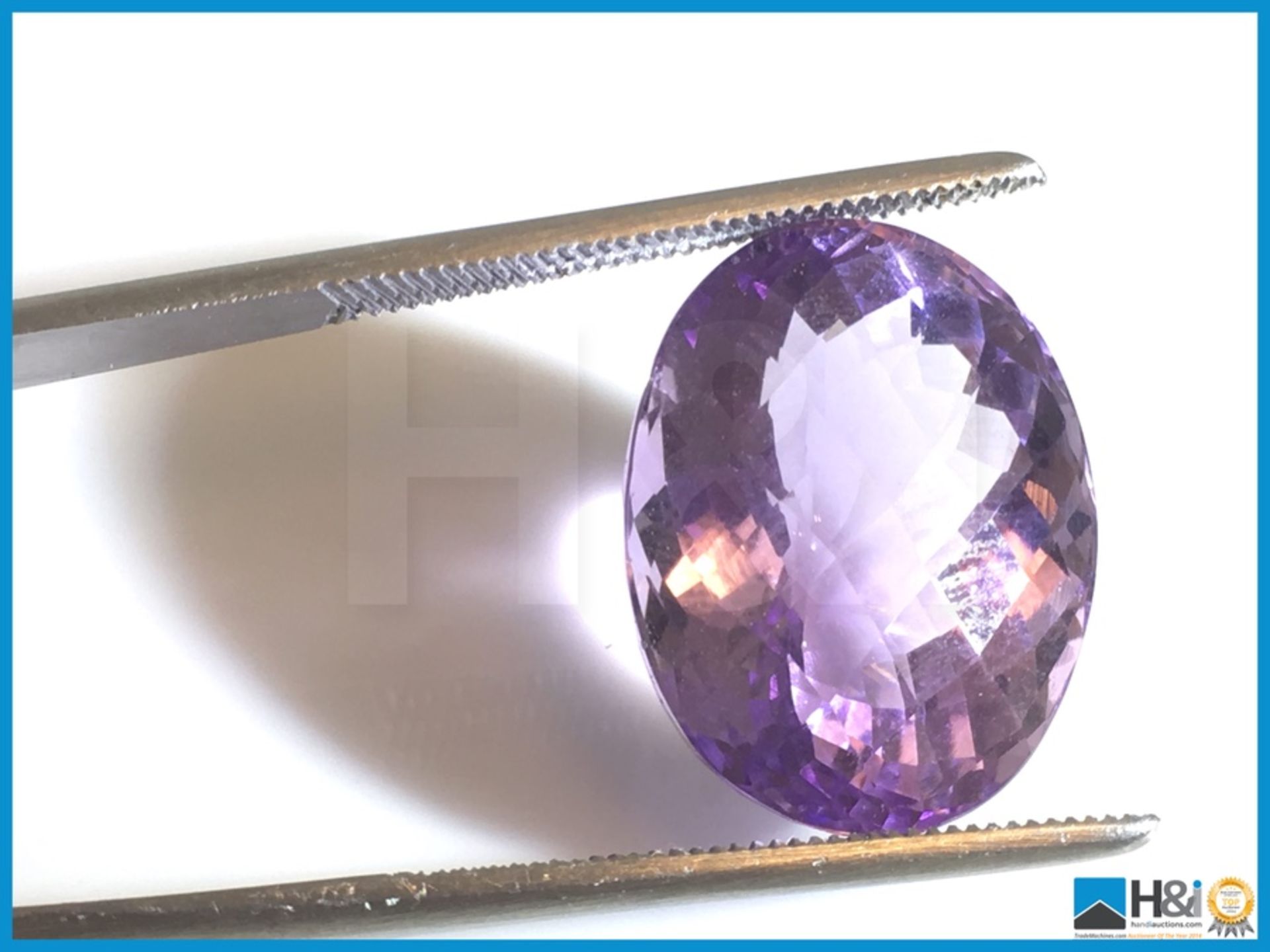 16ct Natural Amethyst. Oval Cut in Purple. Transparent 18.14x13.83x11.05mm. Certification: None - Image 2 of 3