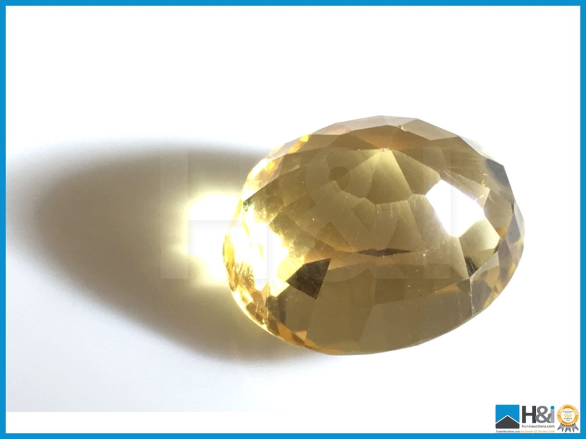 9.80ct Natural Citrine in Yellow. Oval Cut, Transparent 13.90x11.44x10.50mm. Certification: None - Image 2 of 3