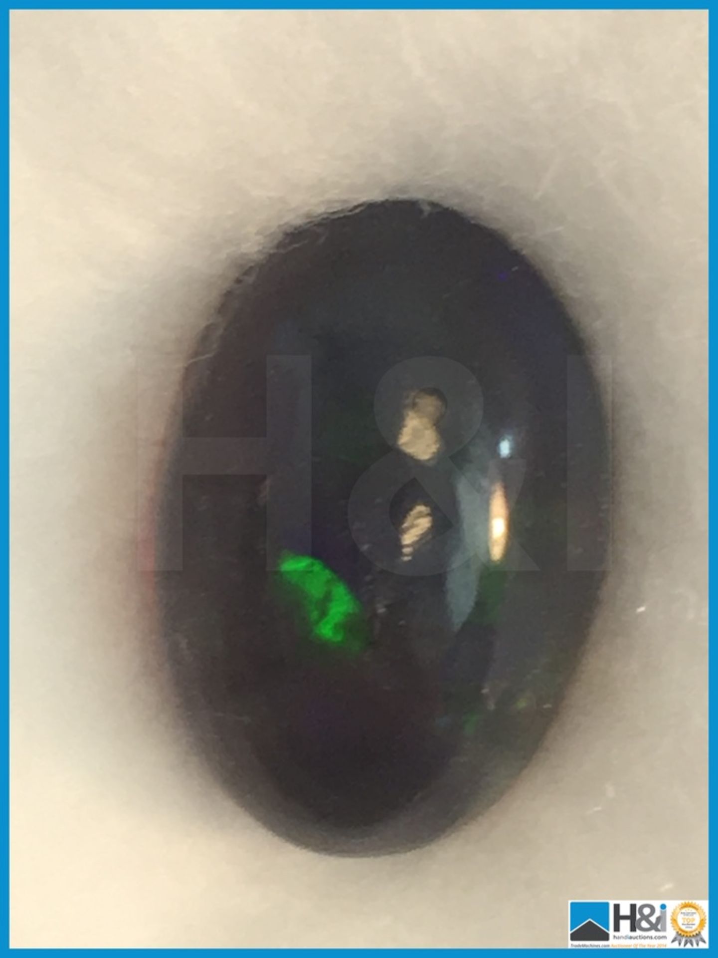 3.70ct Natural Opal. Oval Cabochon in Black with play of colours. Size: 13.17x9.10x6.71mm. - Image 2 of 4