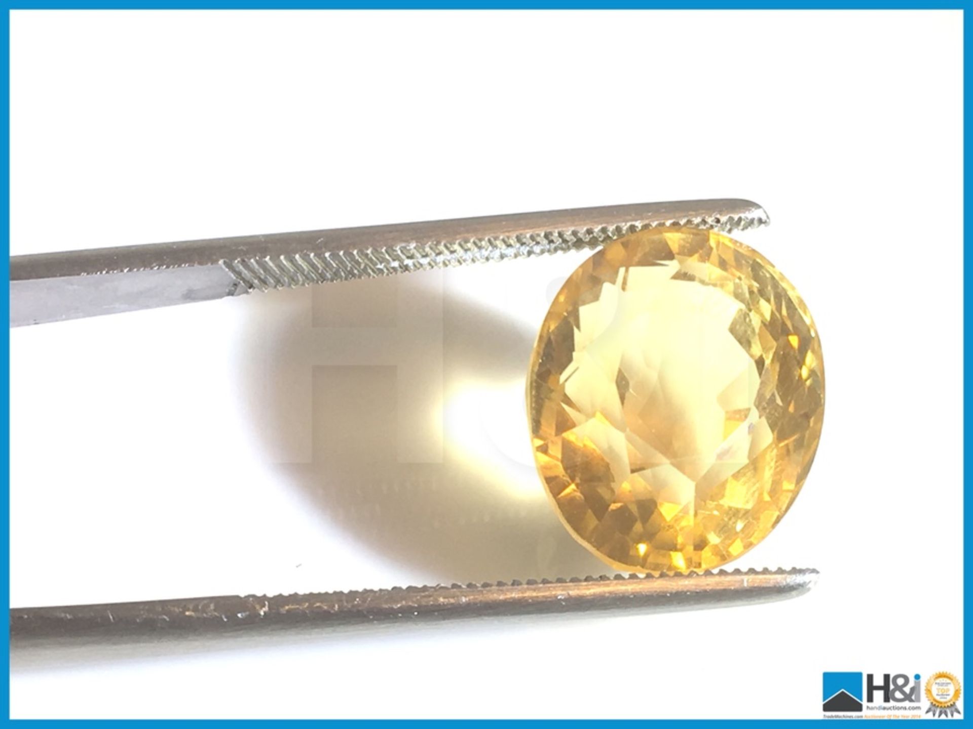 9.80ct Natural Citrine in Yellow. Oval Cut, Transparent 13.90x11.44x10.50mm. Certification: None - Image 3 of 3