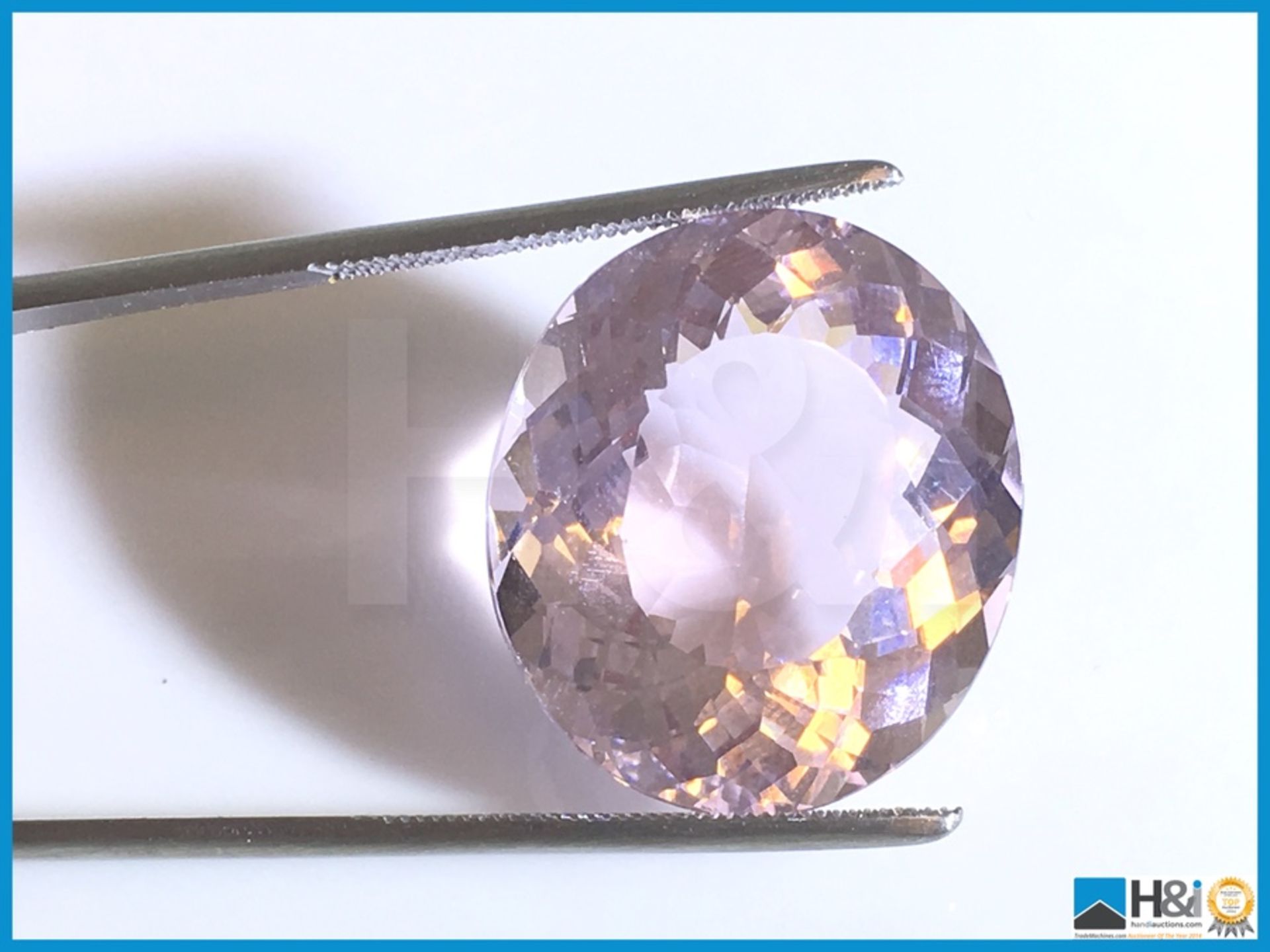 27.44ct Natural Pink Kunzite. Oval Facetted Cut, Transparent 22x19x12mm. Certification: None - Bild 3 aus 3