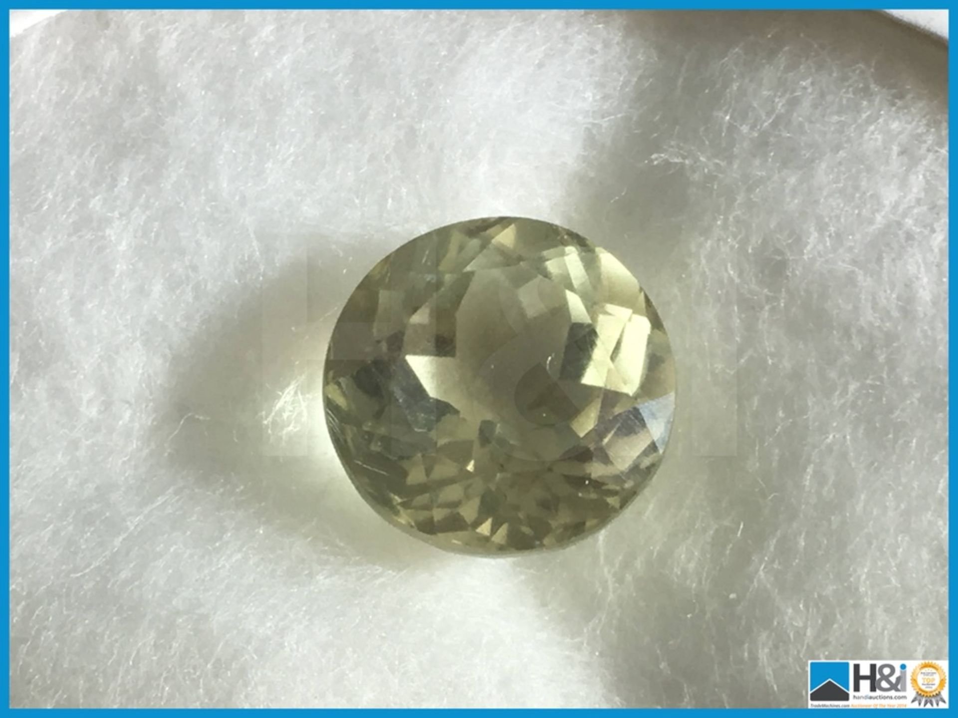 3.37ct Natural Feldspar (Orthoclase). Round Facetted cut in yellow. Size: 9.51x9.51x7.15mm.