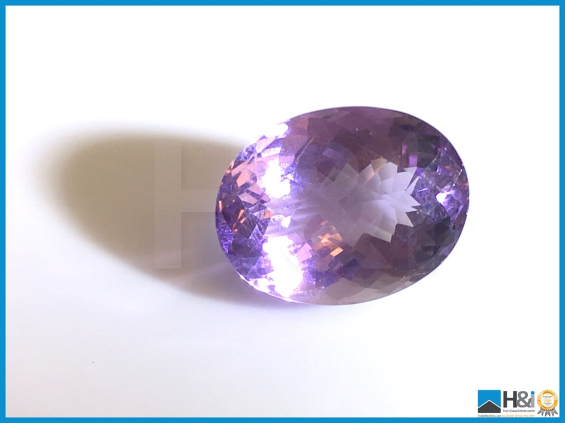 16ct Natural Amethyst. Oval Cut in Purple. Transparent 18.14x13.83x11.05mm. Certification: None