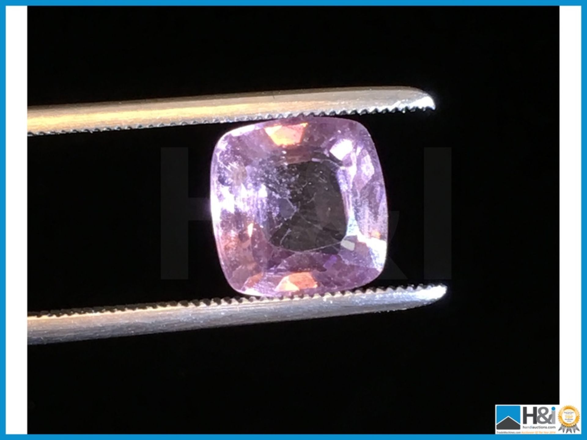 4.21ct Natural Spinel, Square Cushion Mixed Cut in Light Orangy Pink, Transparent with IGI - Image 4 of 6