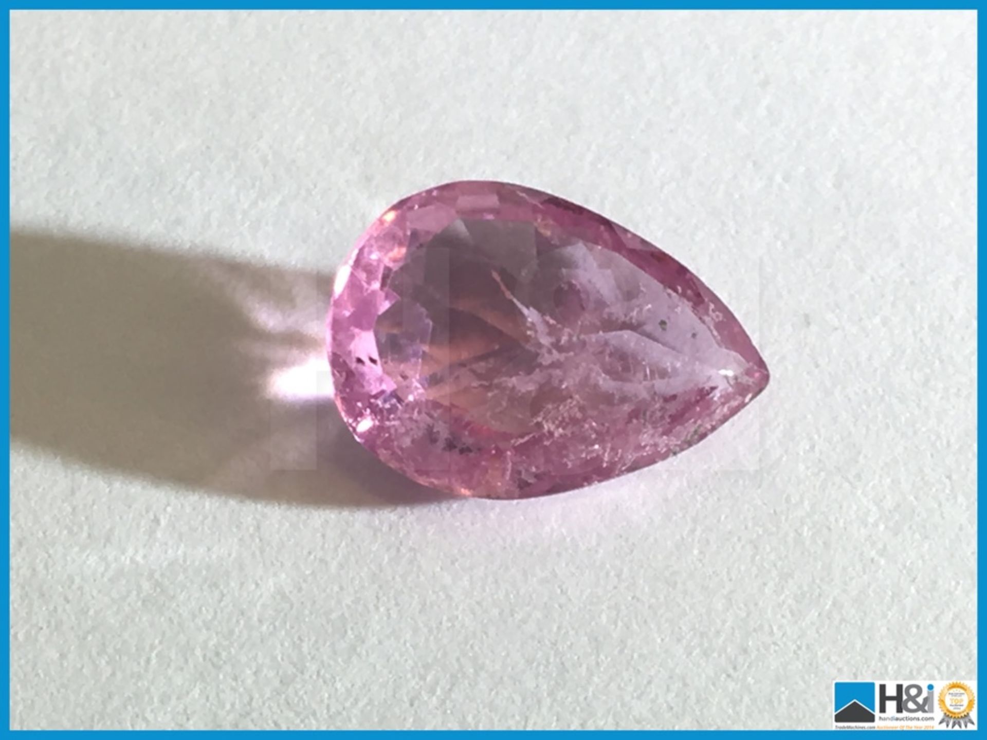 1.68ct Natural Rubelite. Pear cut in pink. Size: 9.22x6.45x4.52mm. Certification: None Appraisal: