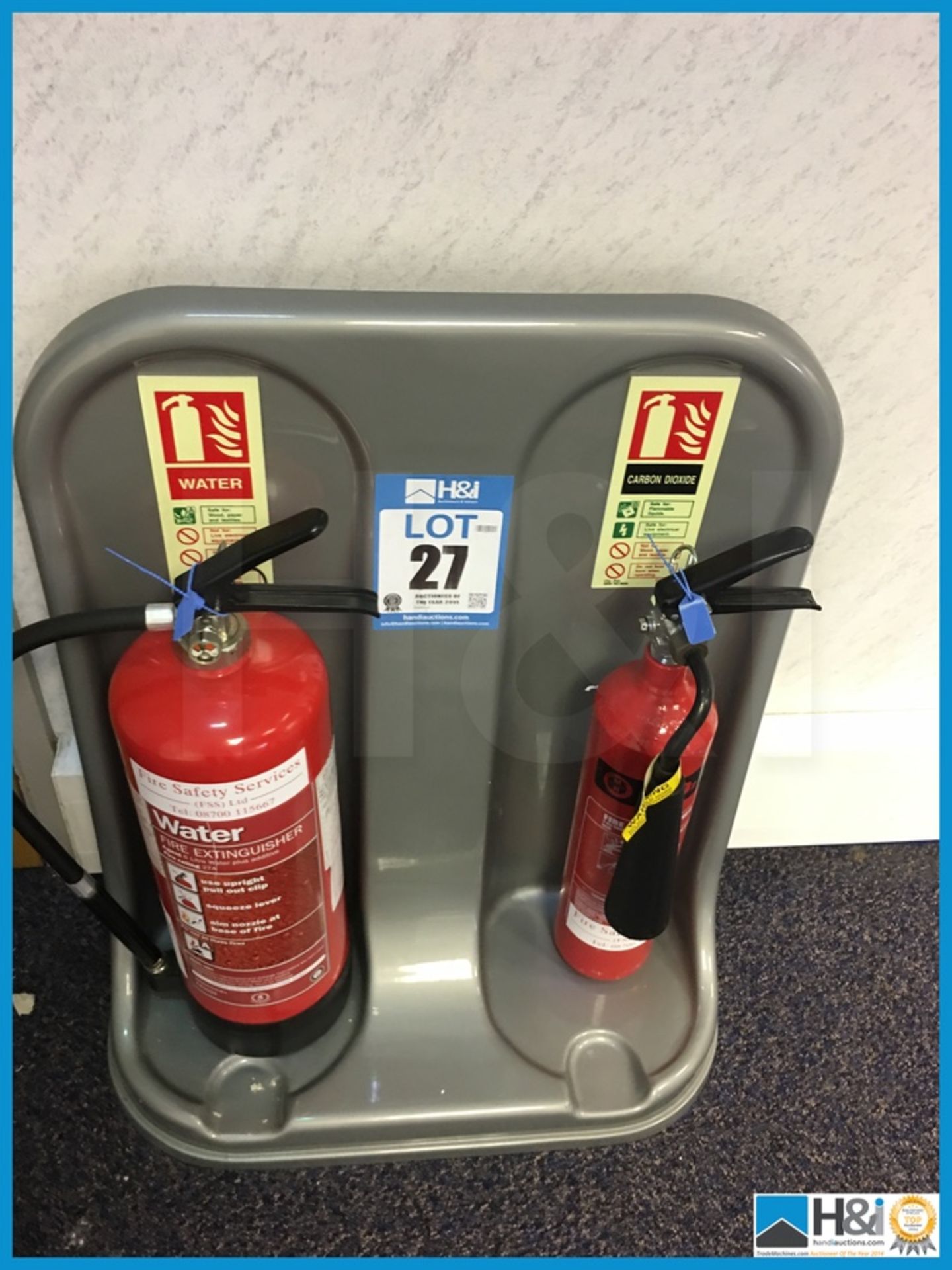 Fire extinguishers and station. Appraisal: Viewing Essential Serial No: NA Location: Edward House,