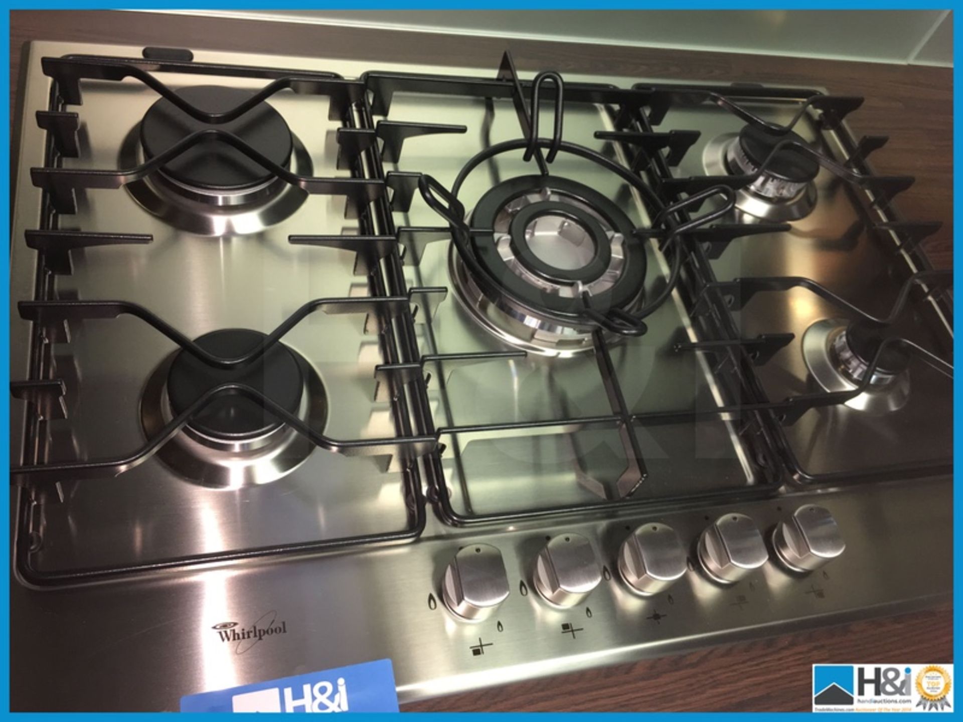 Whirlpool 5 ring stainless steel hob 730x500. New and used Appraisal: Excellent Serial No: NA - Image 2 of 3