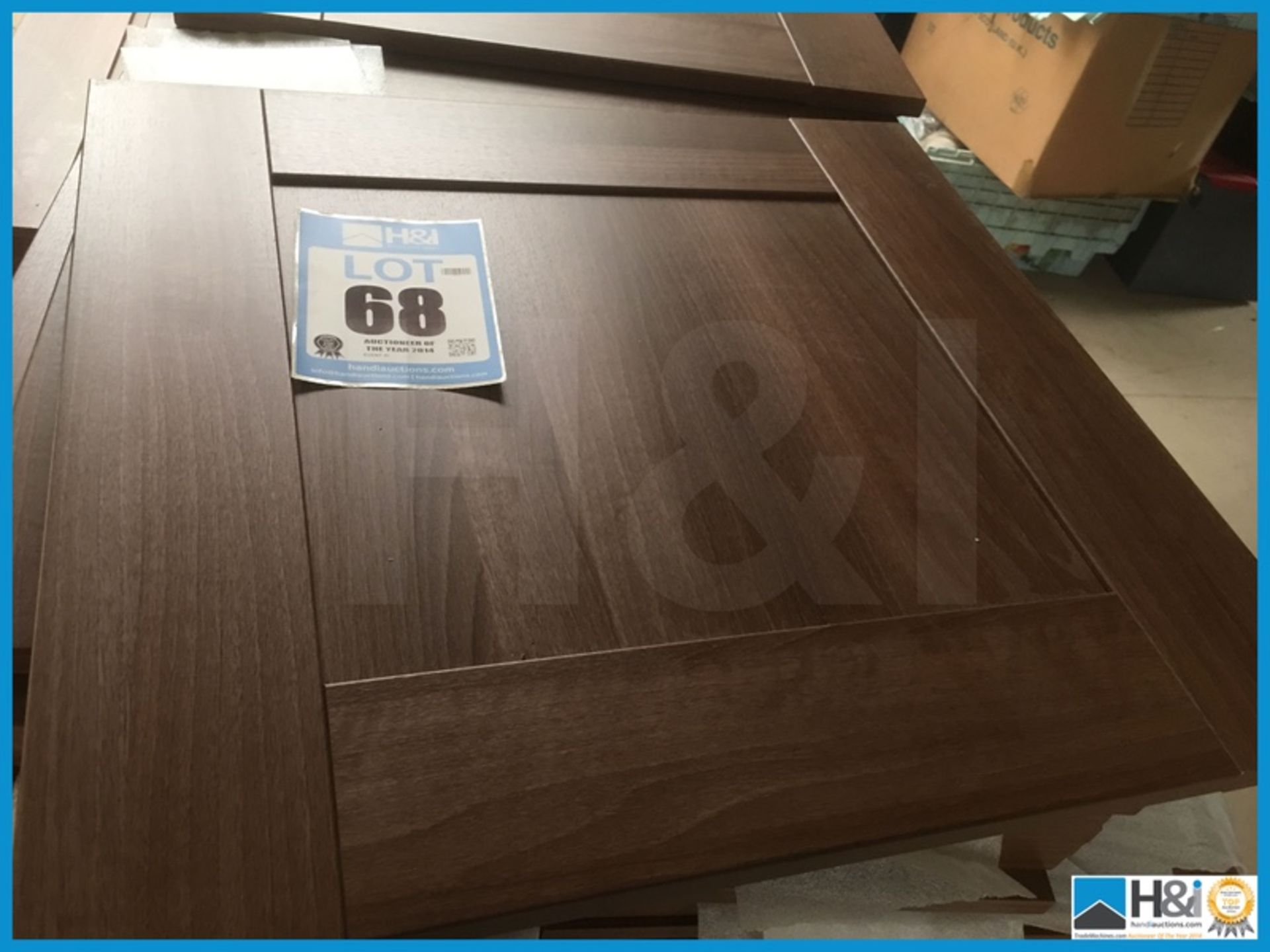 Approx x 26 570mm X 595 mm American walnut contemporary kitchen door with retail value of lot £1170.