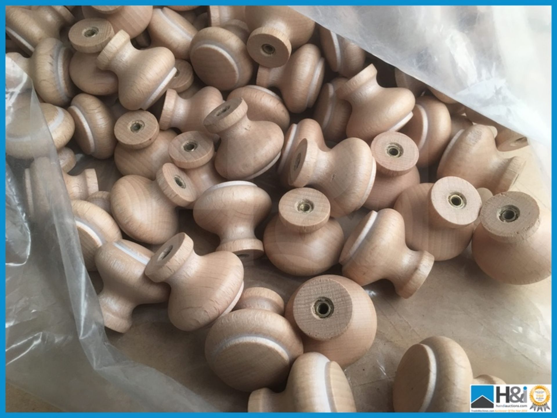 X 200 turned solid beech knobs with threaded inserts. Appraisal: Excellent Serial No: NA Location: - Image 2 of 2