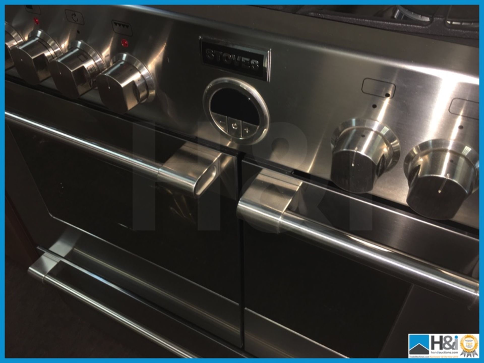 Stoves stainless steel double oven 800 wide with 5 gas burners and lower pan storage. Also - Image 3 of 7